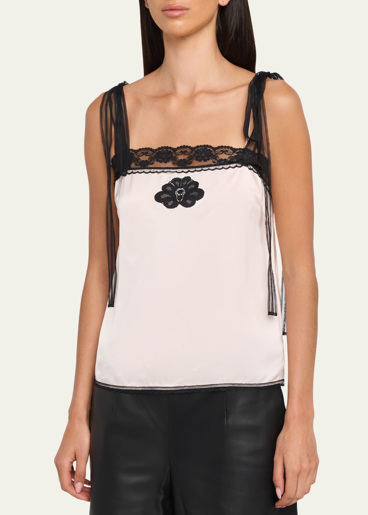 Marc Jacobs Ribbon-Strap Satin Tank Top - Bergdorf Goodman