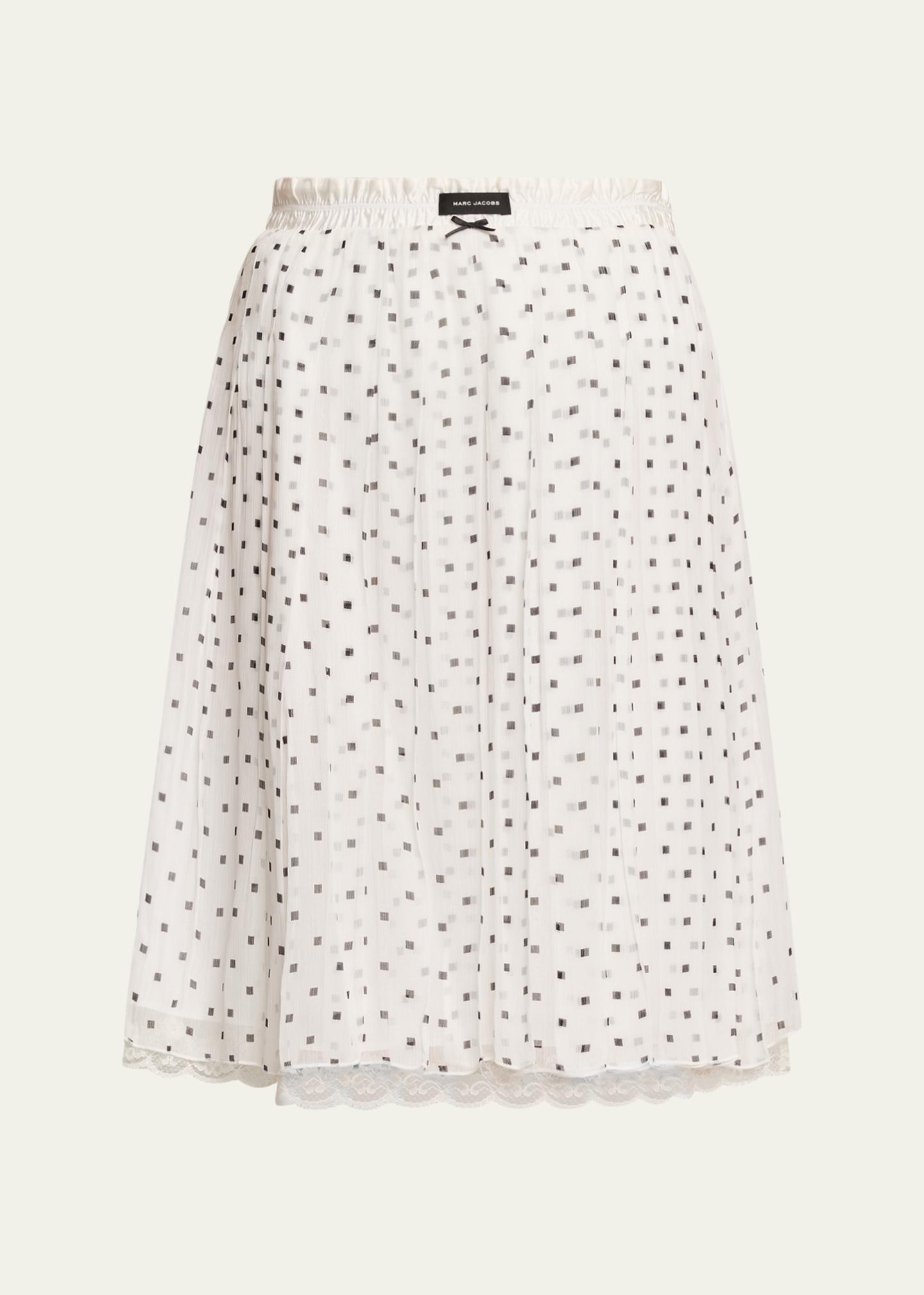 Marc Jacobs Polka-Dot Layered Crinkle Chiffon Mini Skirt 