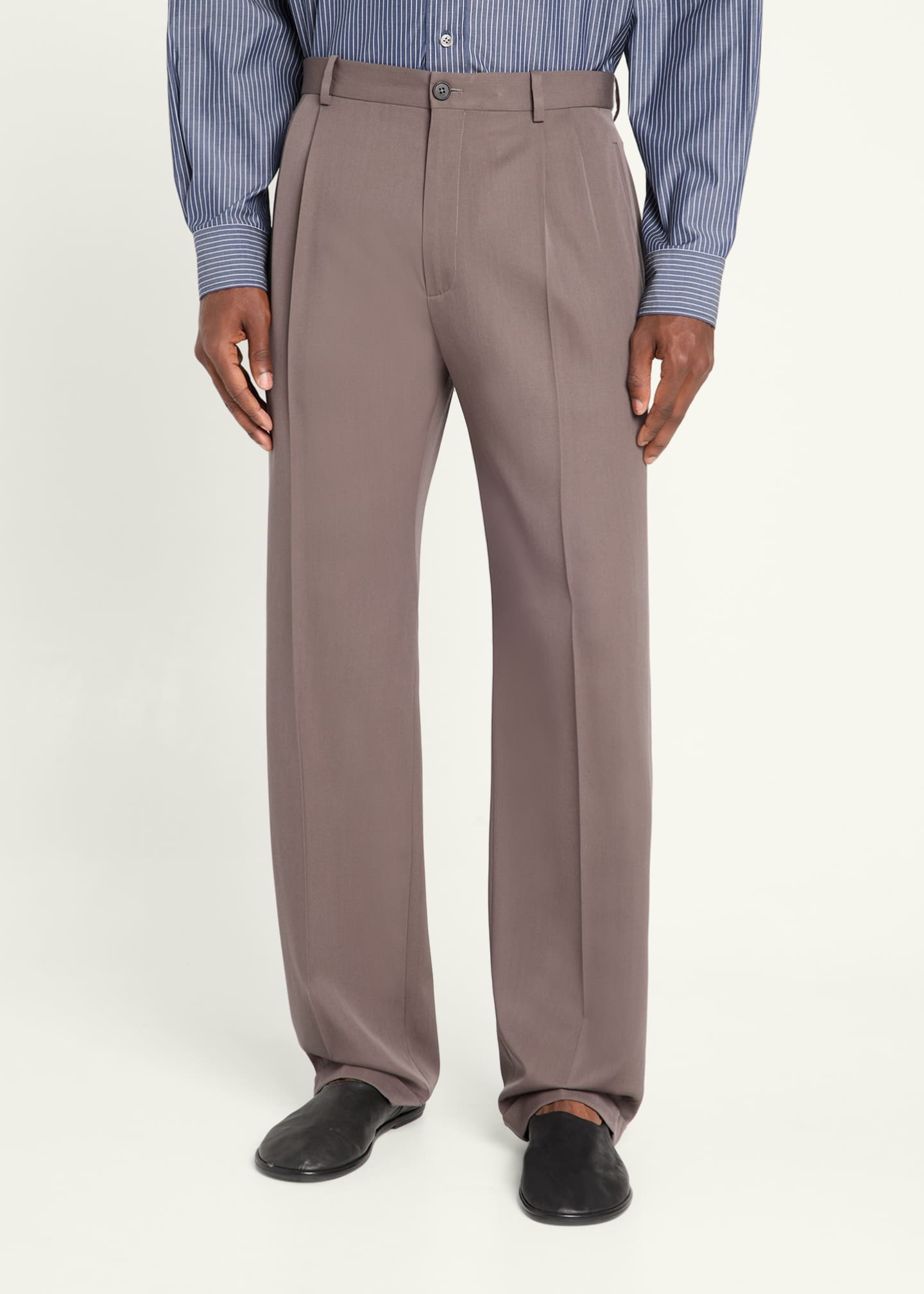 THE ROW Men's Tosca Straight-Leg Wool-Silk Pants - Bergdorf Goodman