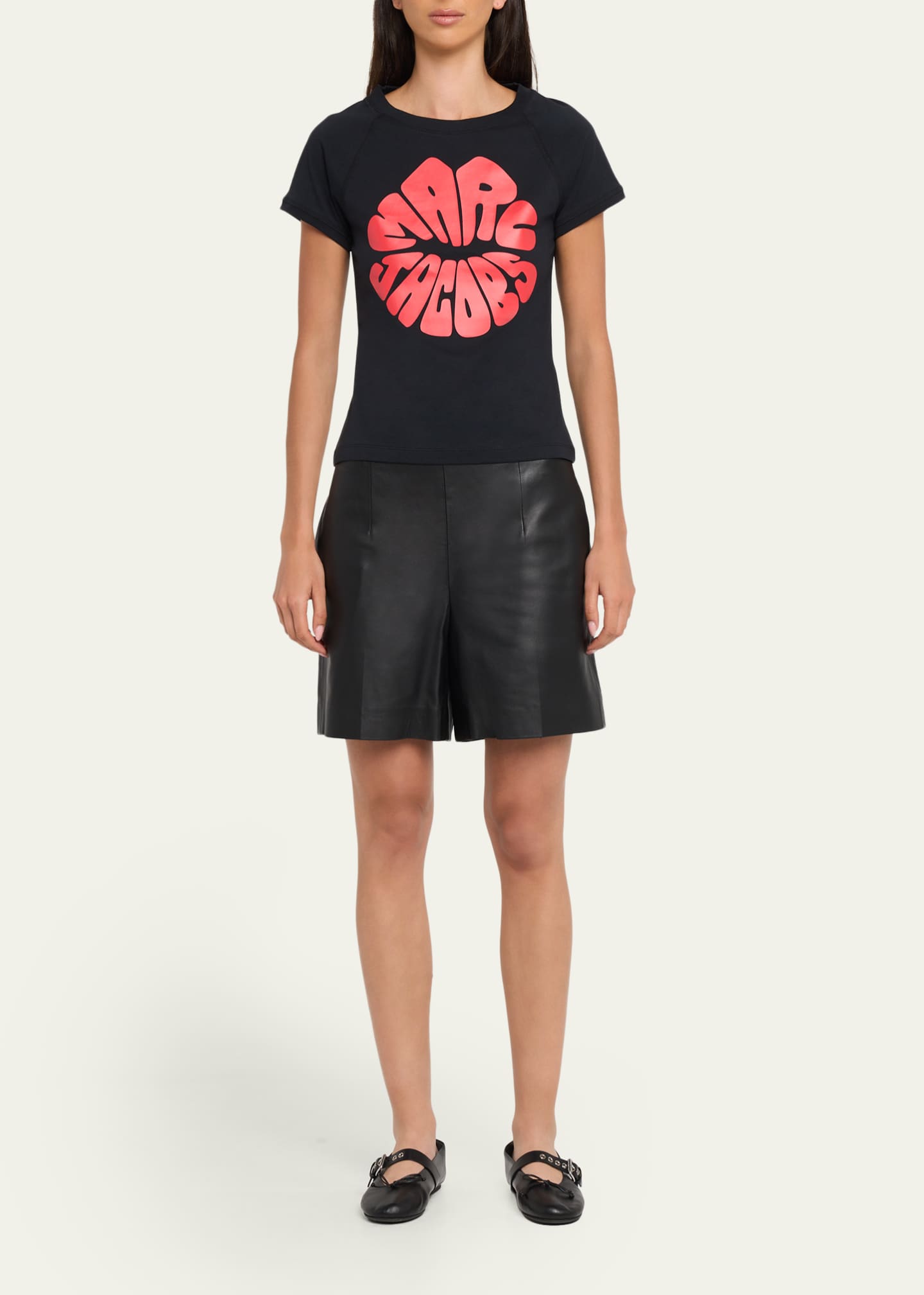 Marc Jacobs Marc Kiss Logo Shrunken T-Shirt - Bergdorf Goodman