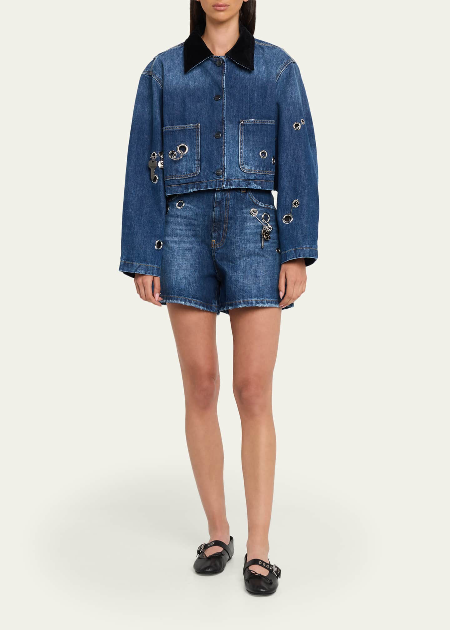 Marc Jacobs Grommet Denim Shorts - Bergdorf Goodman