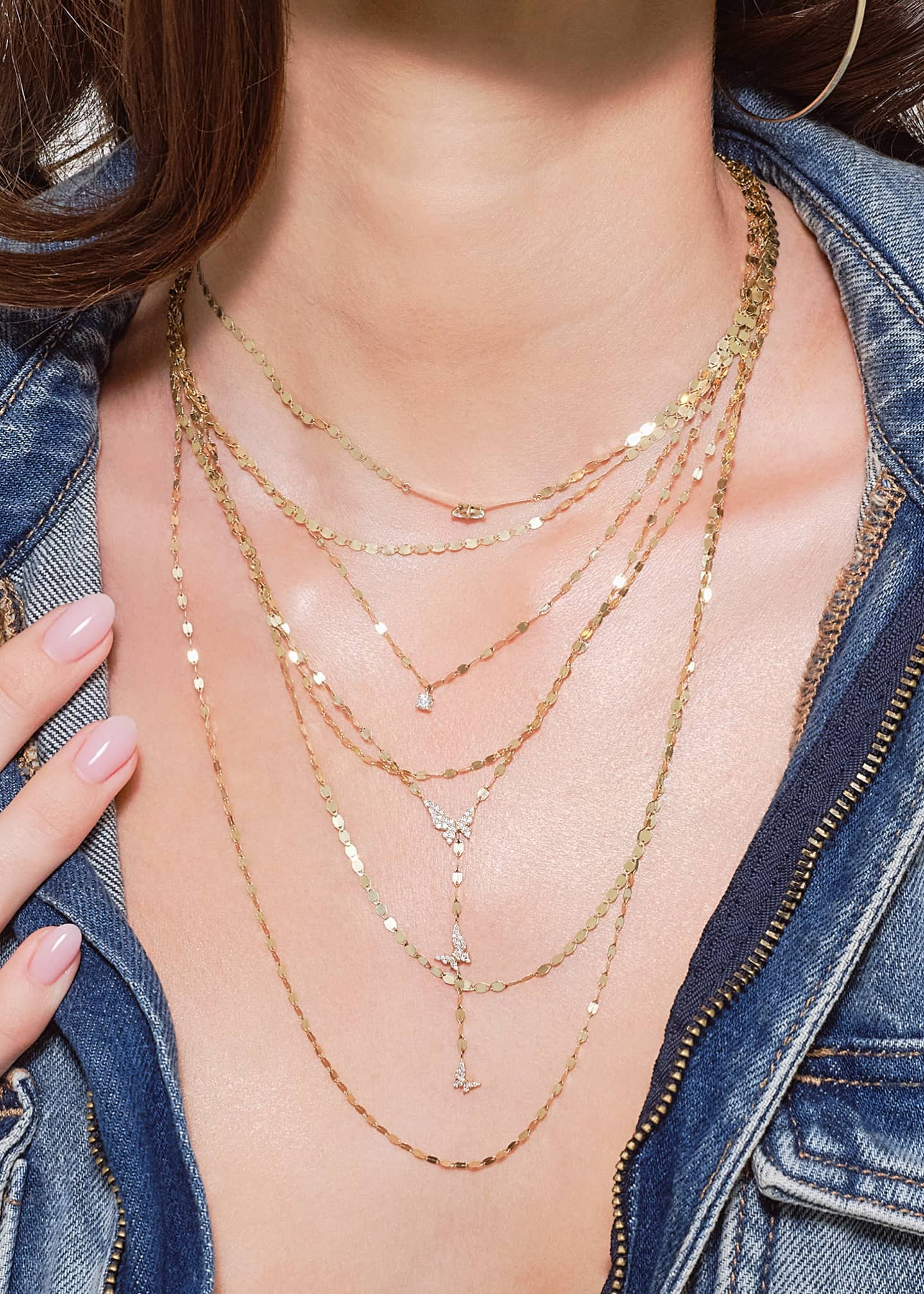 Lana 14K Gold Triple-Strand Blake & Petite Nude Necklace
