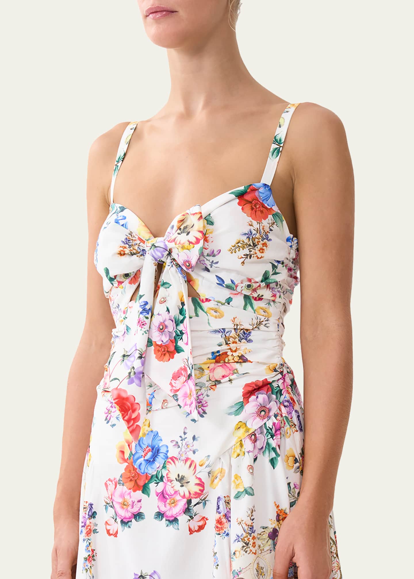 orange printed dress Women's Floral Psychedelic Sleeveless 2PCS Mini A-line Dress
