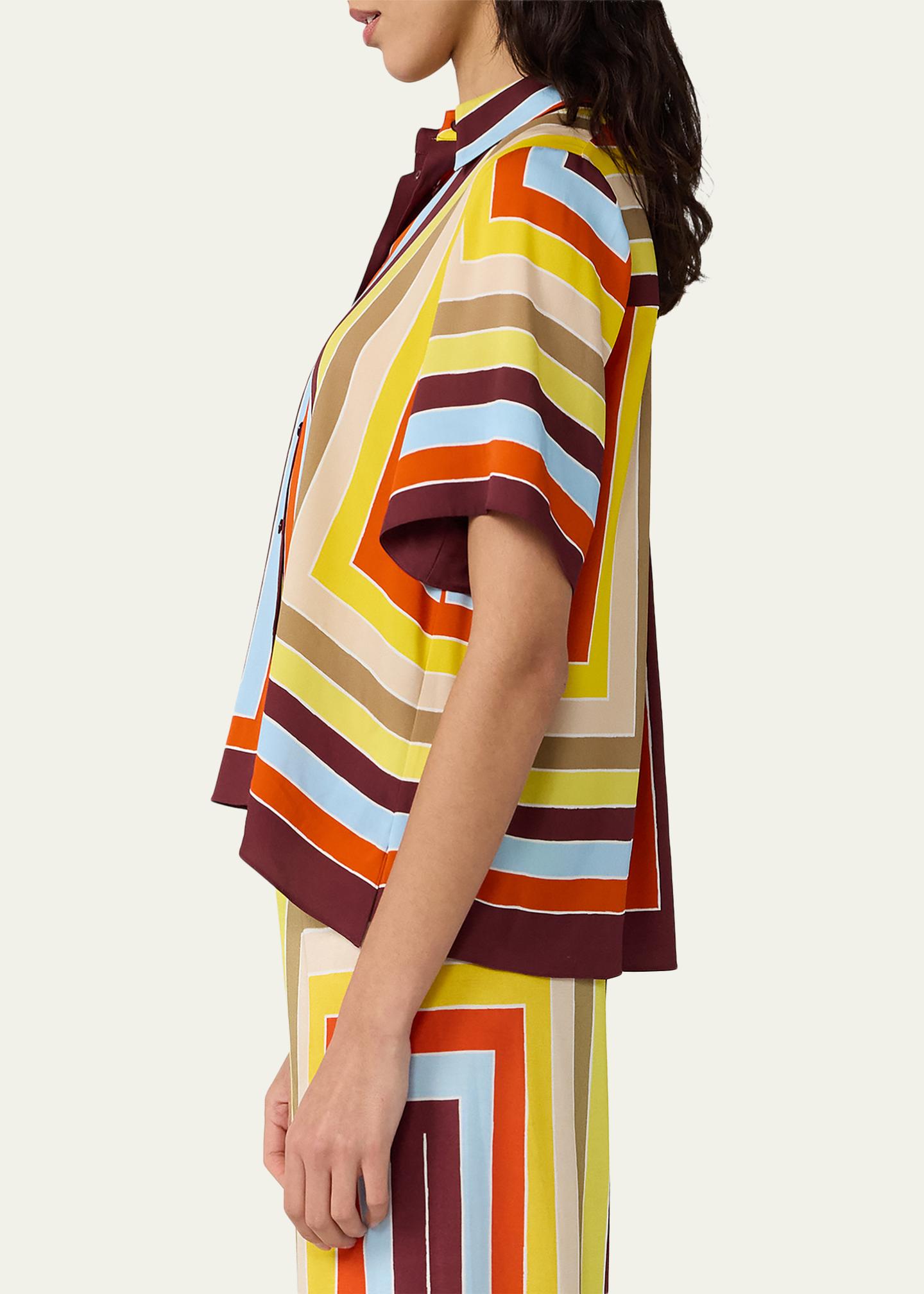 Diane von Furstenberg Alexa Striped Silk Shirt - Bergdorf Goodman