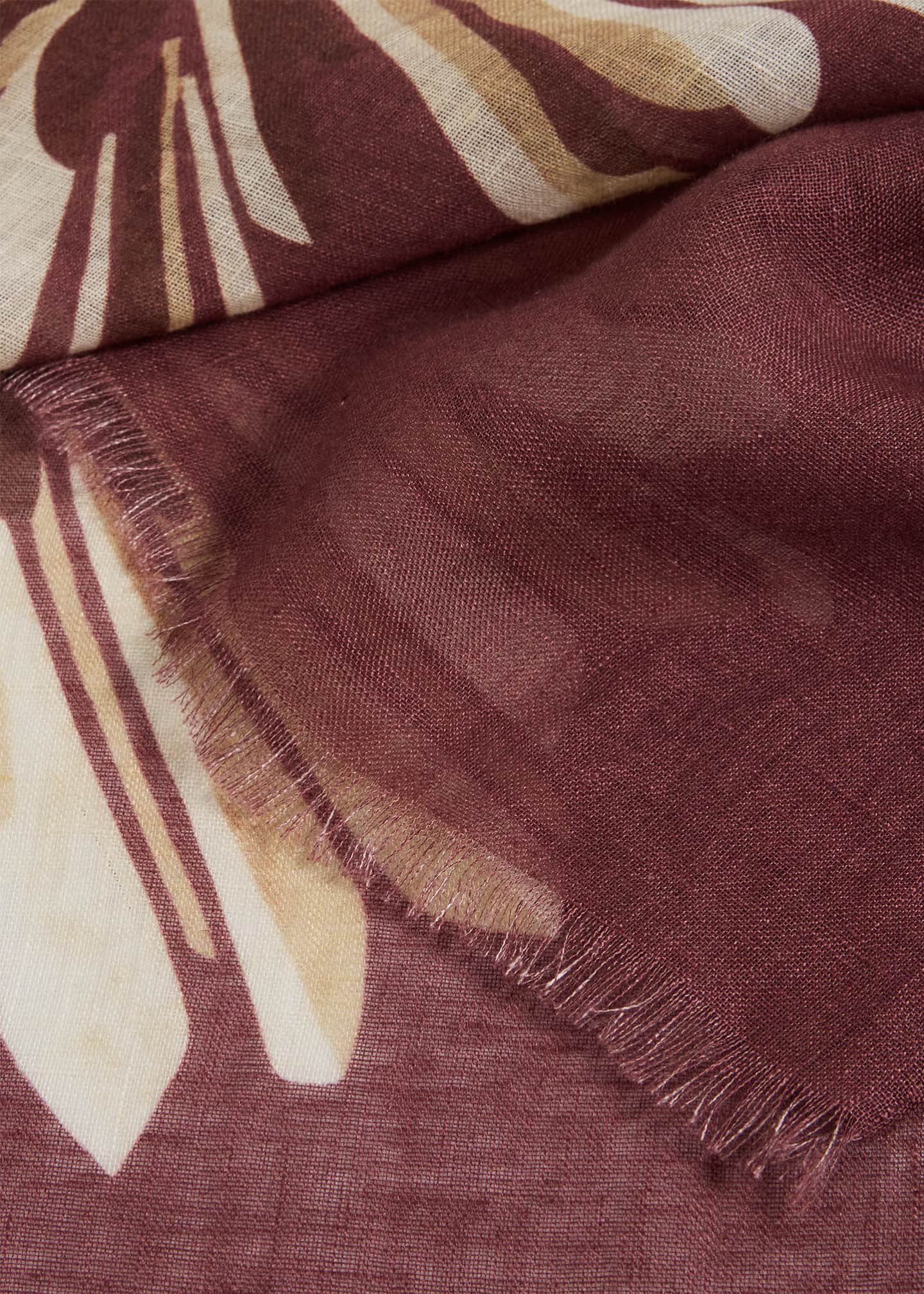 新品 Brunello Cucinelli フローラル シルクスカーフ Brunello Cucinelli Floral Linen Scarf - Bergdorf Goodman