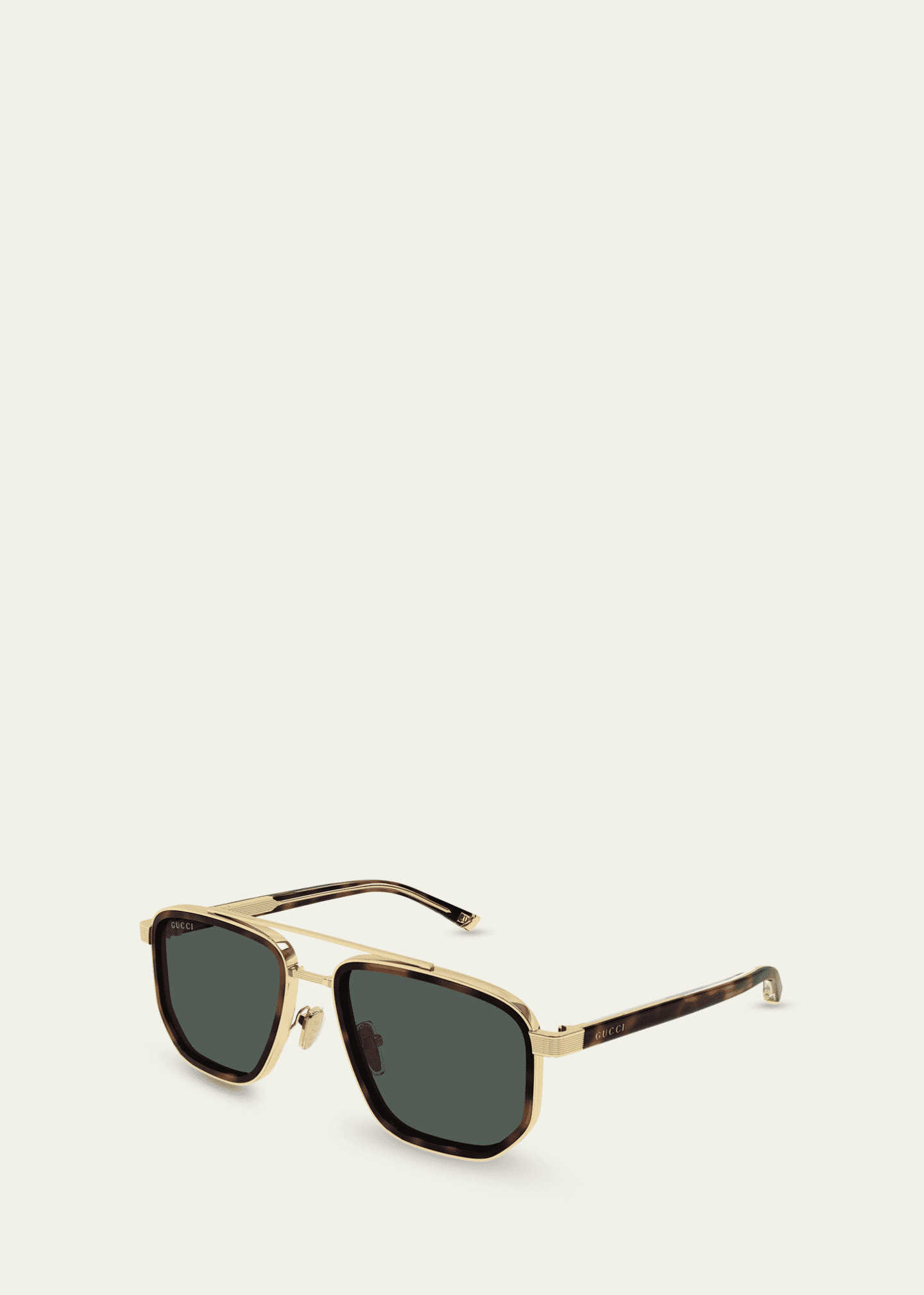 Gucci Men's GG2073S Double-Bridge Metal and Bio-Nylon Aviator