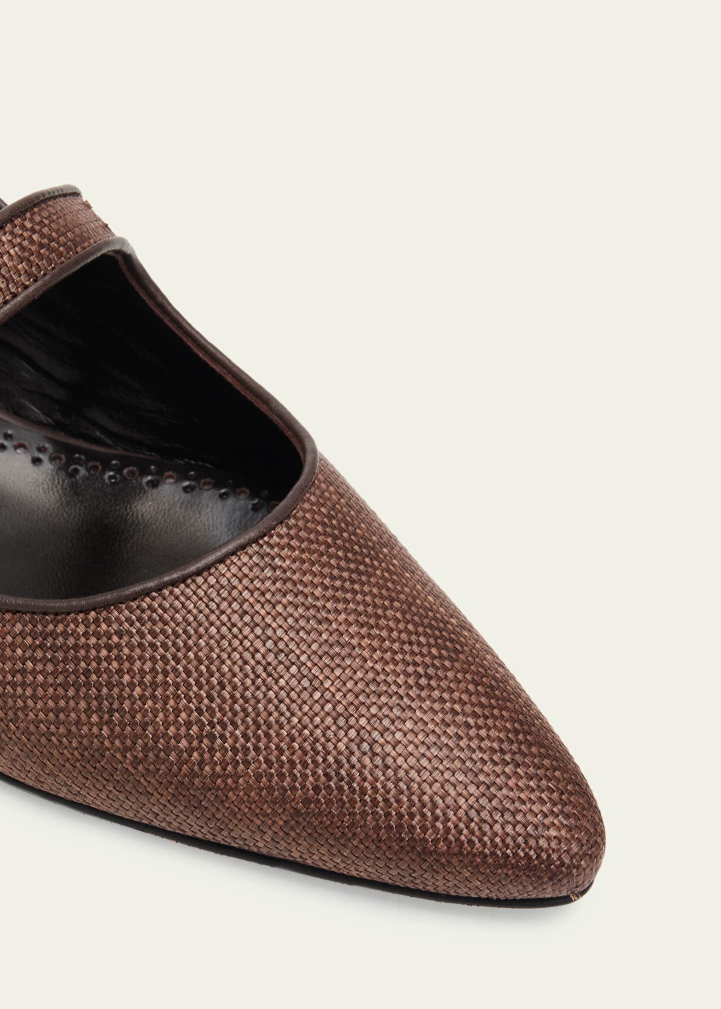 MANOLO BLAHNIK ブラウンフラットシューズ 38½ Manolo Blahnik Campari Mary Jane Slingback Flats - Bergdorf Goodman