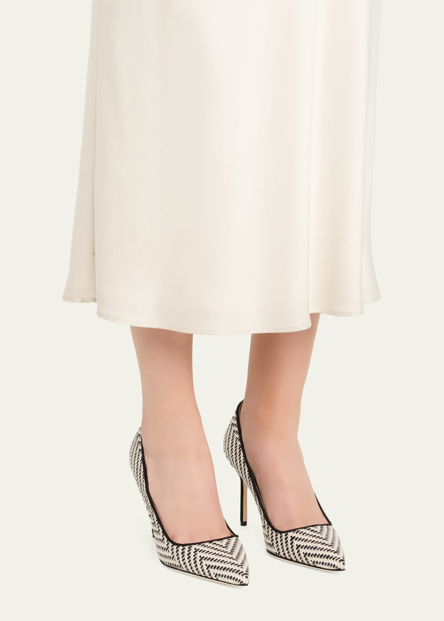 Manolo Blahnik 90mm BB Raffia Pointed-Toe Pumps - Bergdorf Goodman