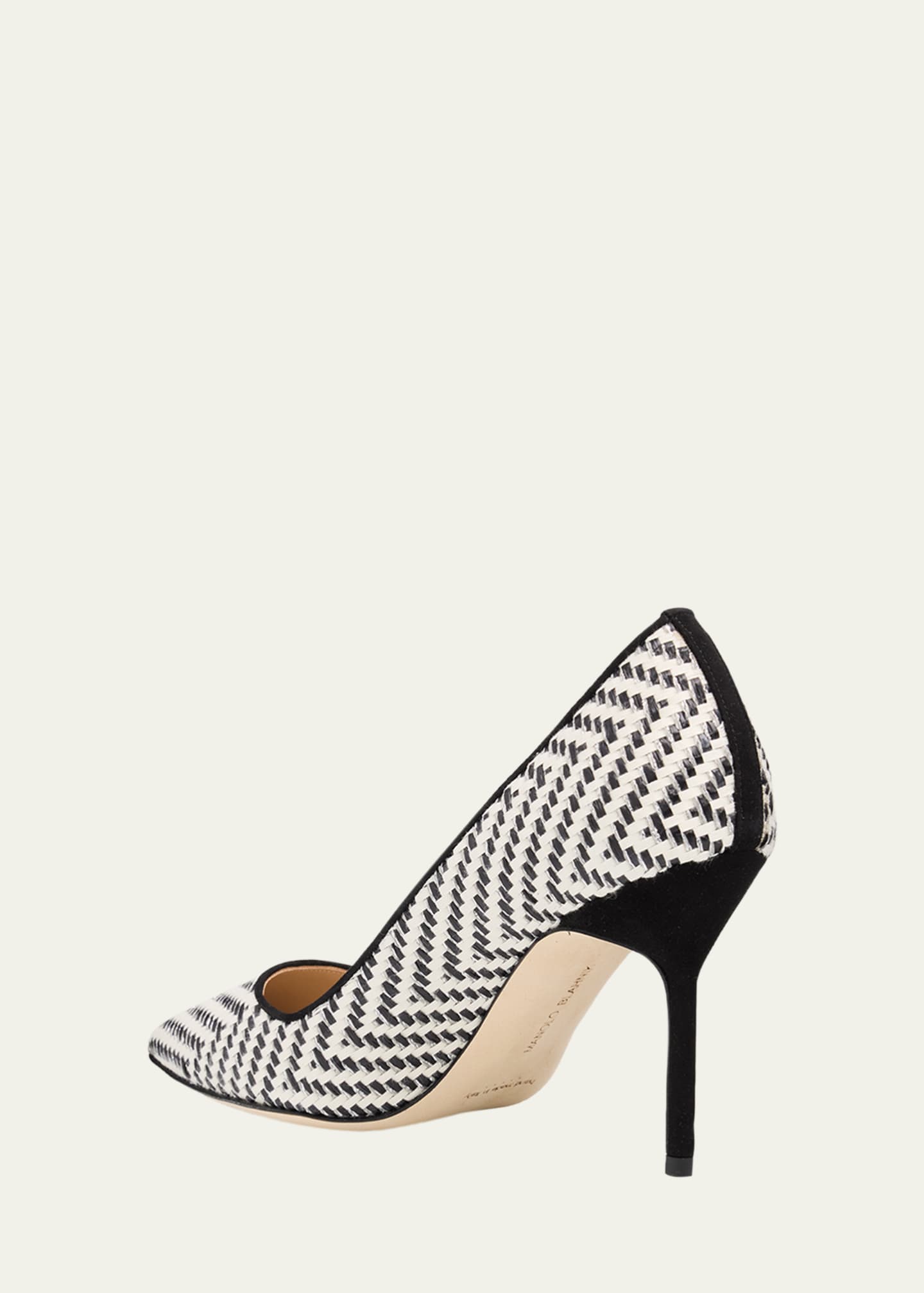 Manolo Blahnik 90mm BB Raffia Pointed-Toe Pumps - Bergdorf Goodman