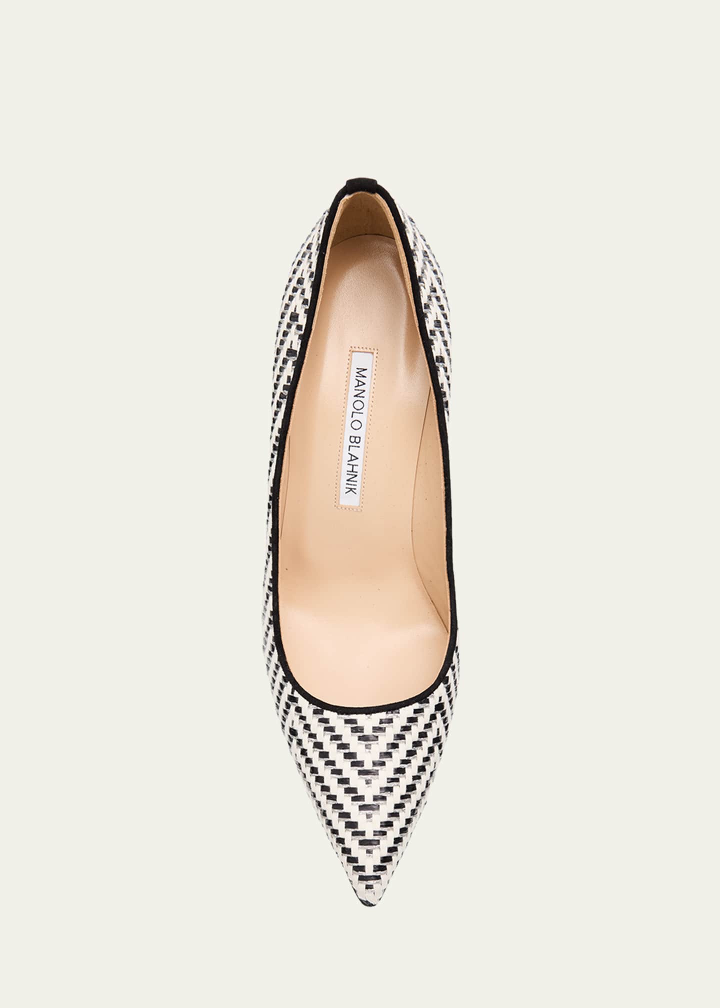 Manolo Blahnik 90mm BB Raffia Pointed-Toe Pumps - Bergdorf Goodman