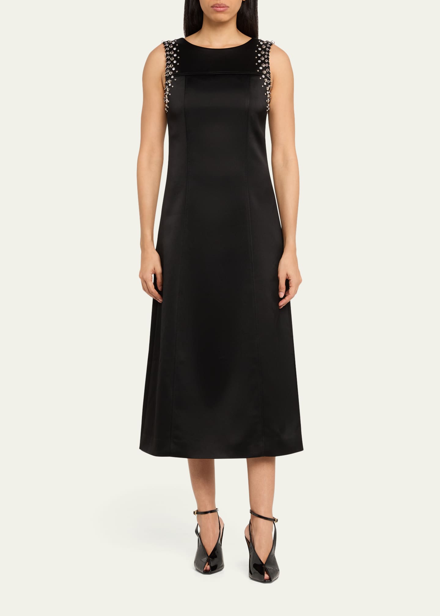studded midi dress Adrianna Papell One Shoulder Knit Midi Dress, Womens, 2, Black