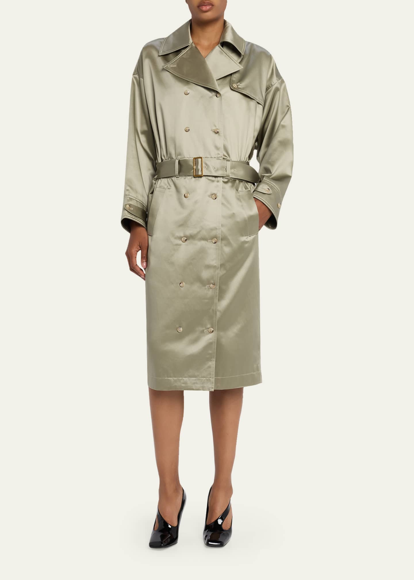 trench coat midi dress Petite Asymmetric Trench Midi Dress