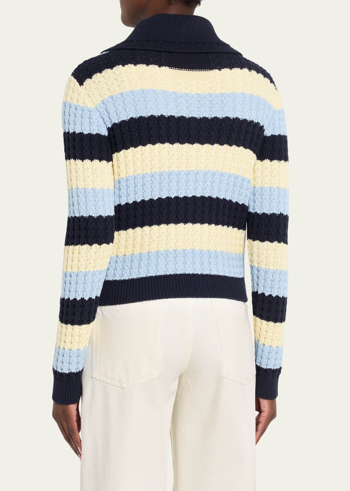 Guest in Residence Kirby Striped Cable-Knit Jacket - Bergdorf Goodman