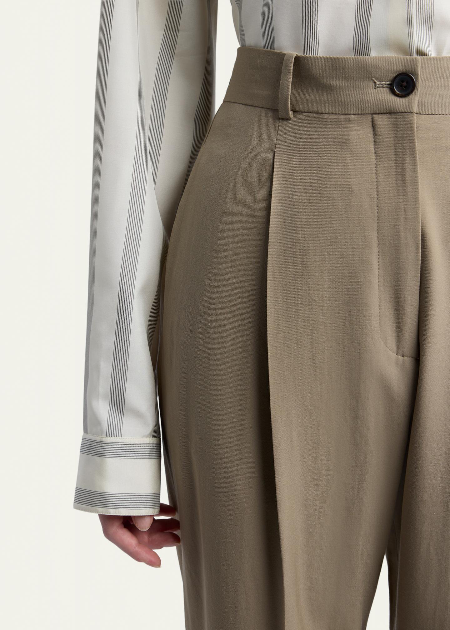 The Row Gianni Tapered Wool Gabardine Pants - Bergdorf Goodman