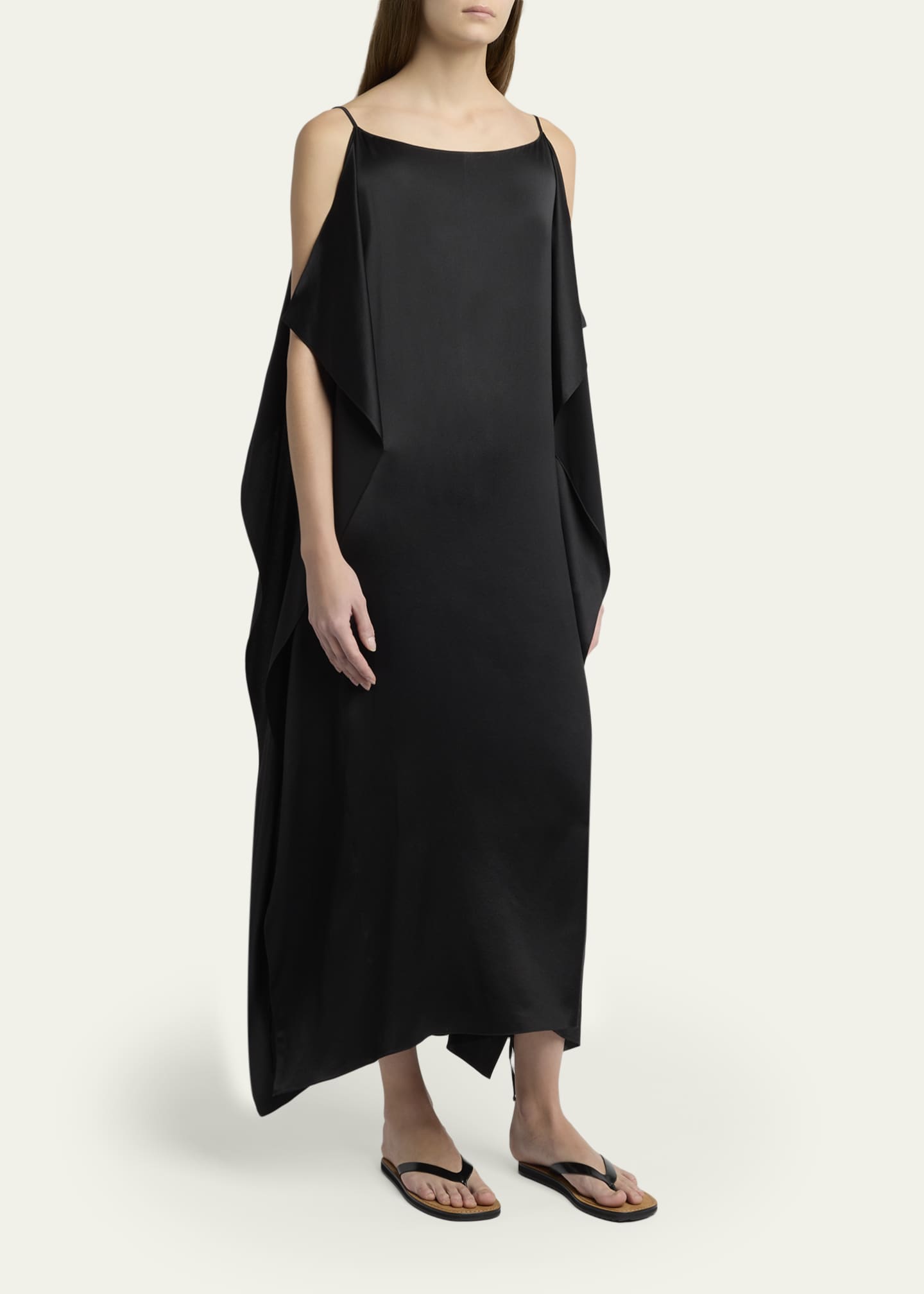 the row silk maxi dress The Row, Kylo ruffled Silk Maxi Dress, Women, Black, US 4, Dresses