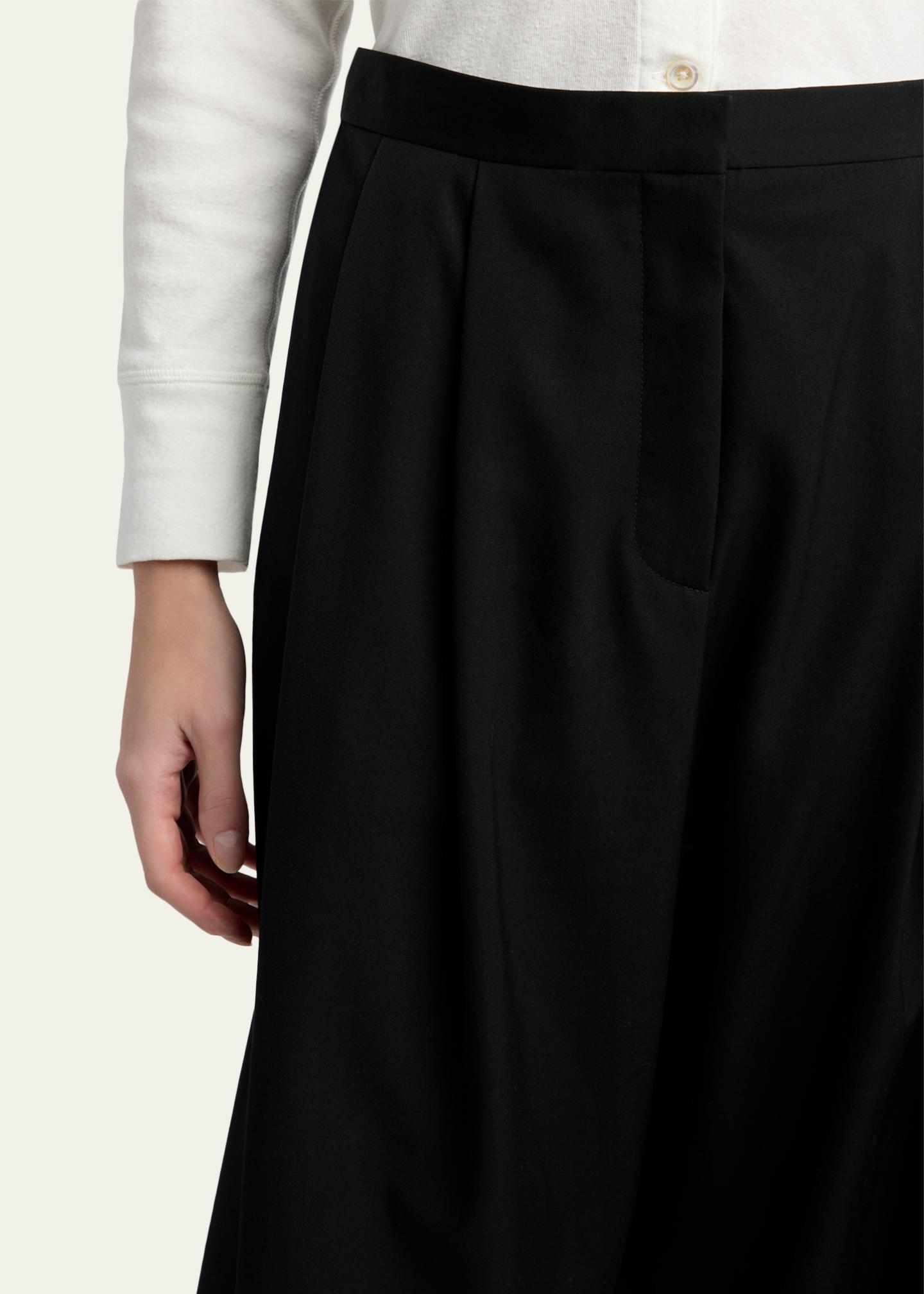 The Row Kalyan Wide-Leg Wool Gabardine Shorts - Bergdorf Goodman