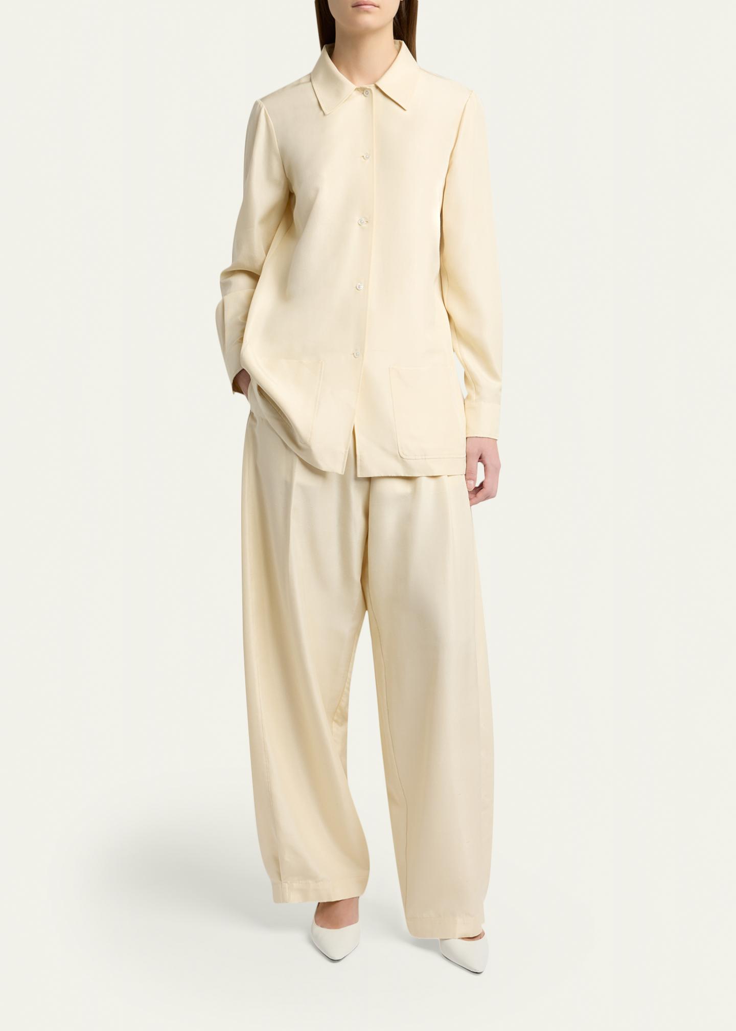 THE ROW Lucetta Silk Button-Front Shirt - Bergdorf Goodman