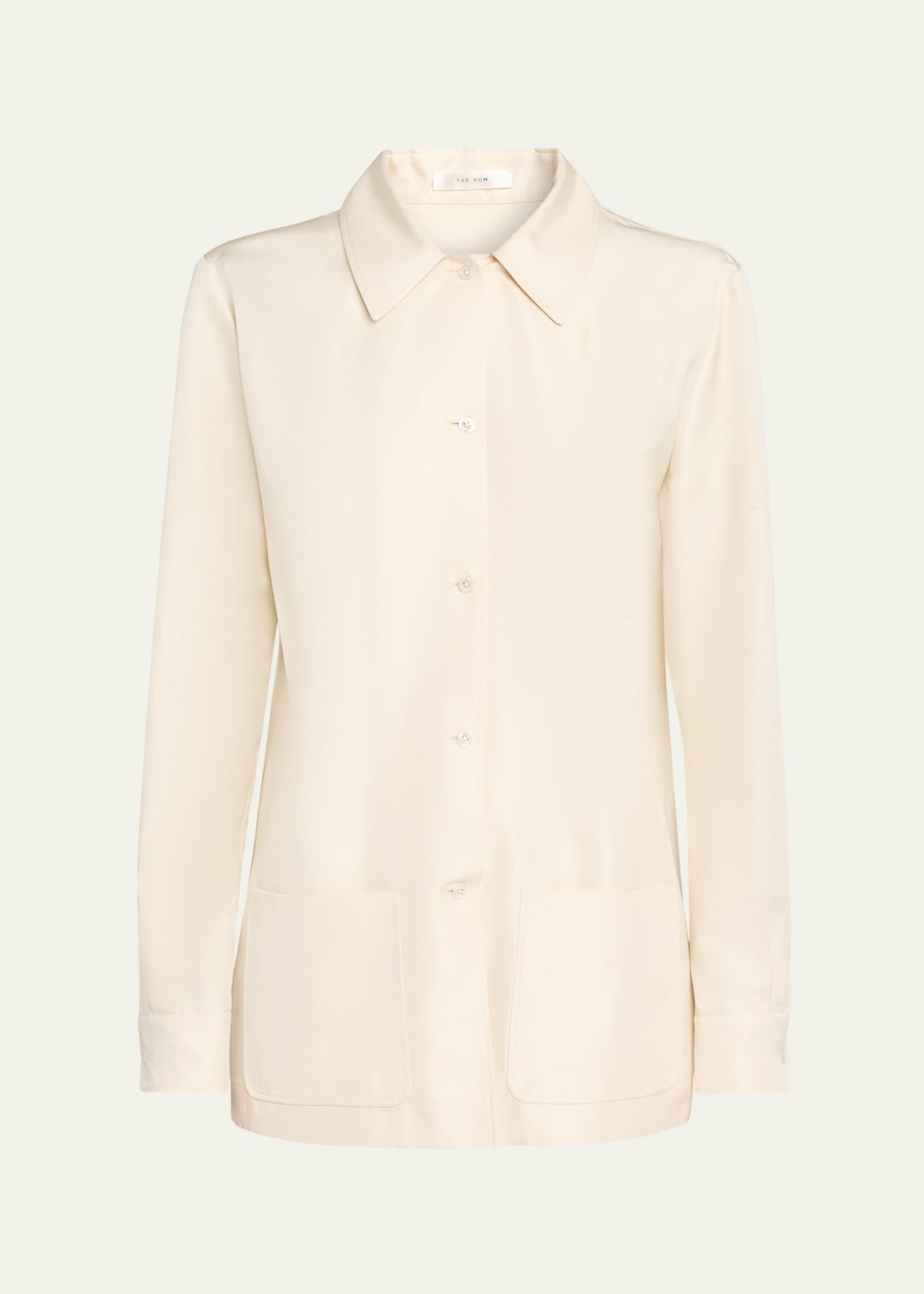 The Row silk linen shirt シルクリネンシャツ THE ROW Lucetta Silk Button-Front Shirt - Bergdorf Goodman