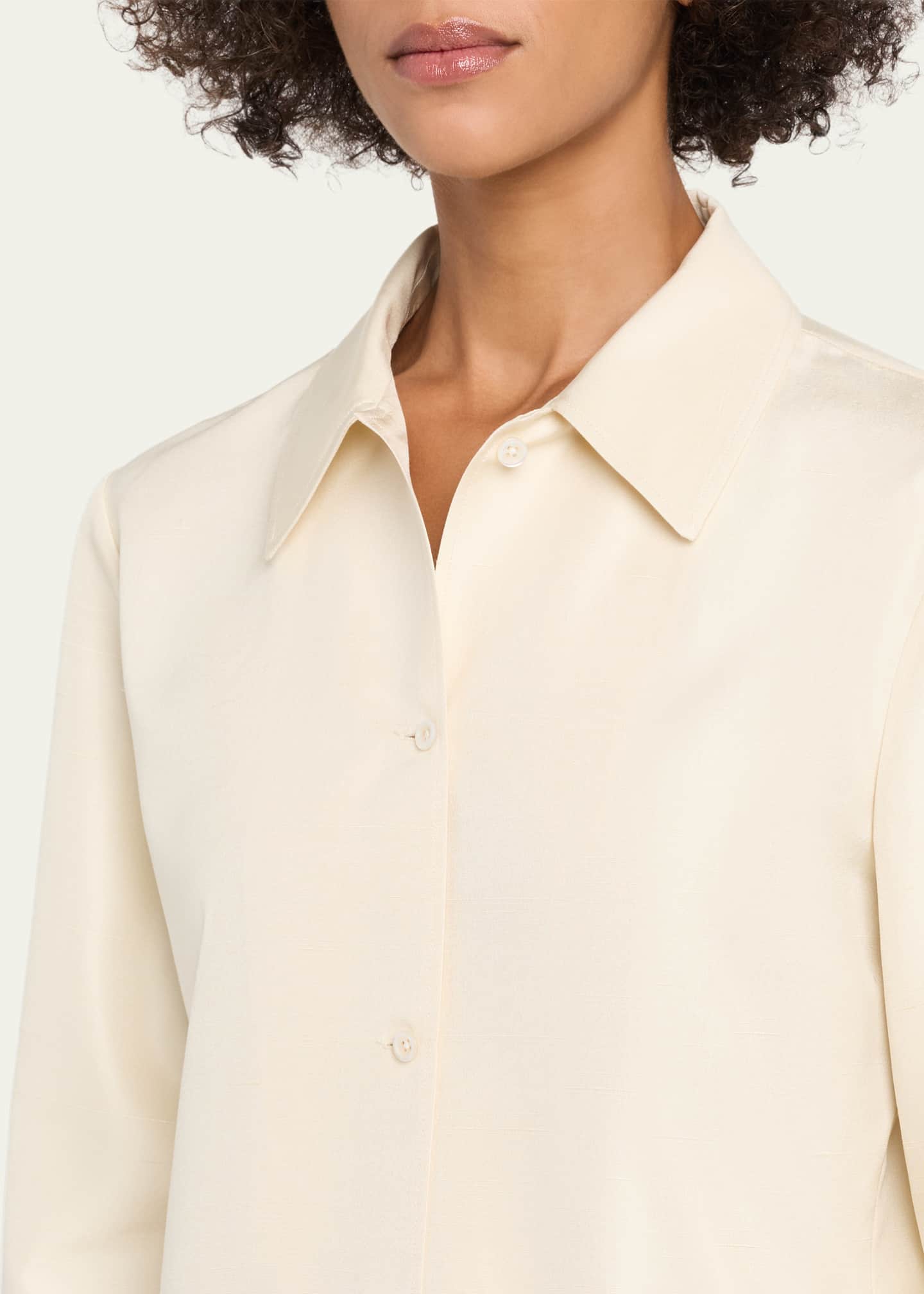 THE ROW Lucetta Silk Button-Front Shirt - Bergdorf Goodman