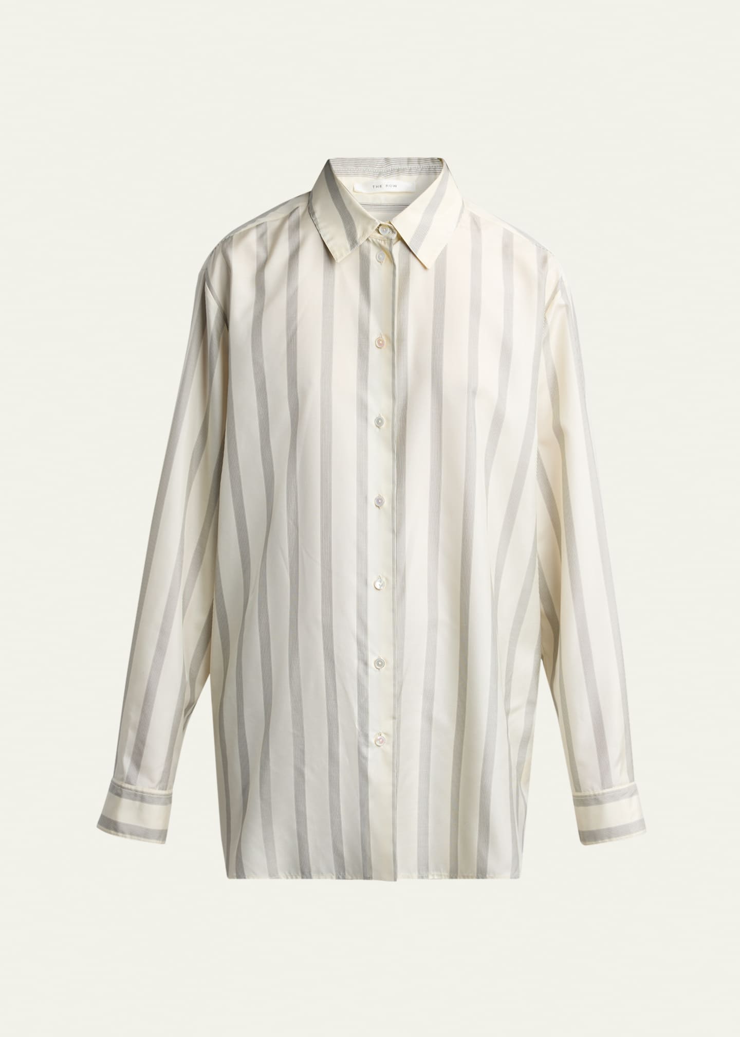 THE ROW Sisilia Striped Button-Down Silk Shirt - Bergdorf Goodman