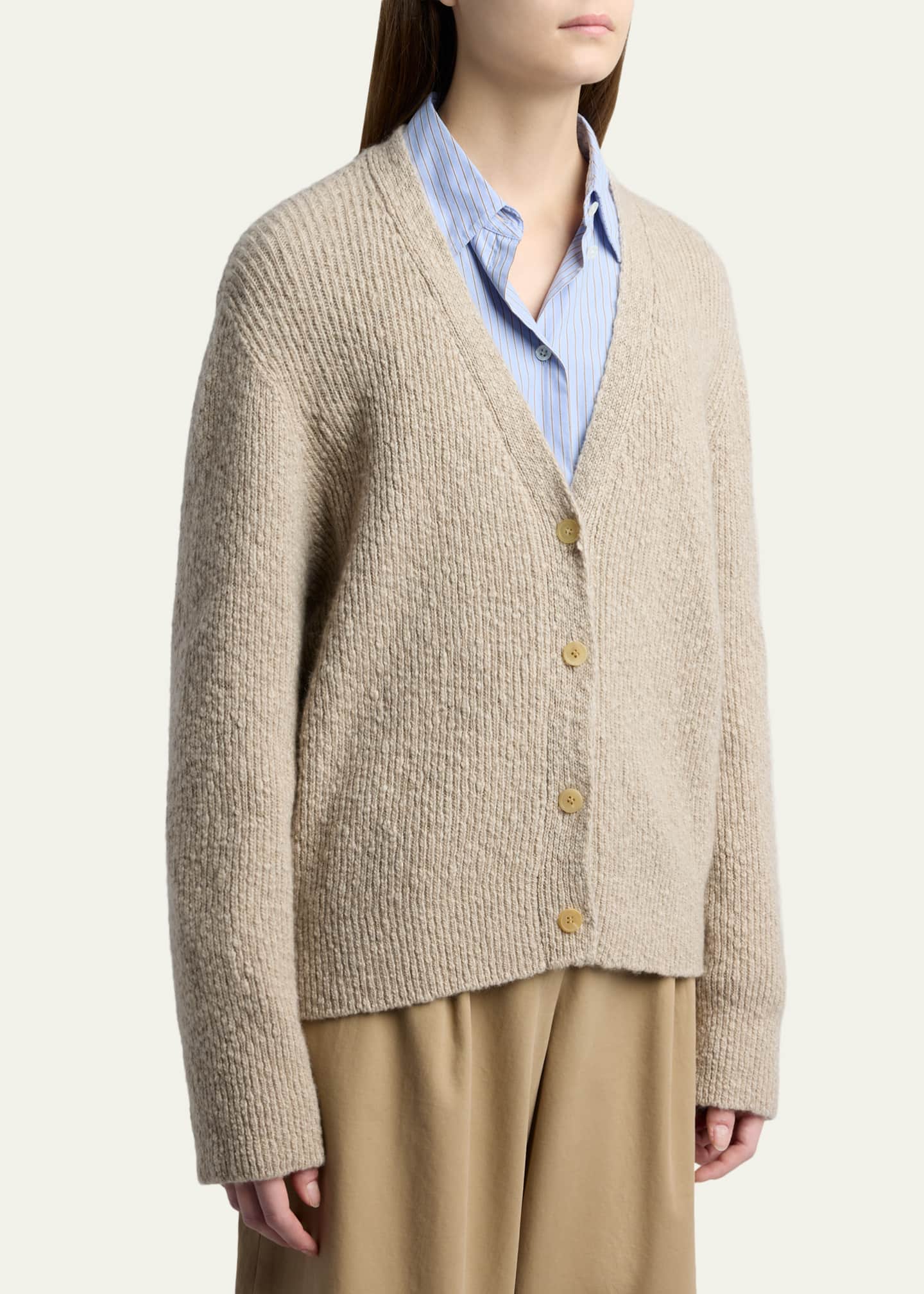 THE ROW Naroch Cashmere Rib Knit Cardigan - Bergdorf Goodman