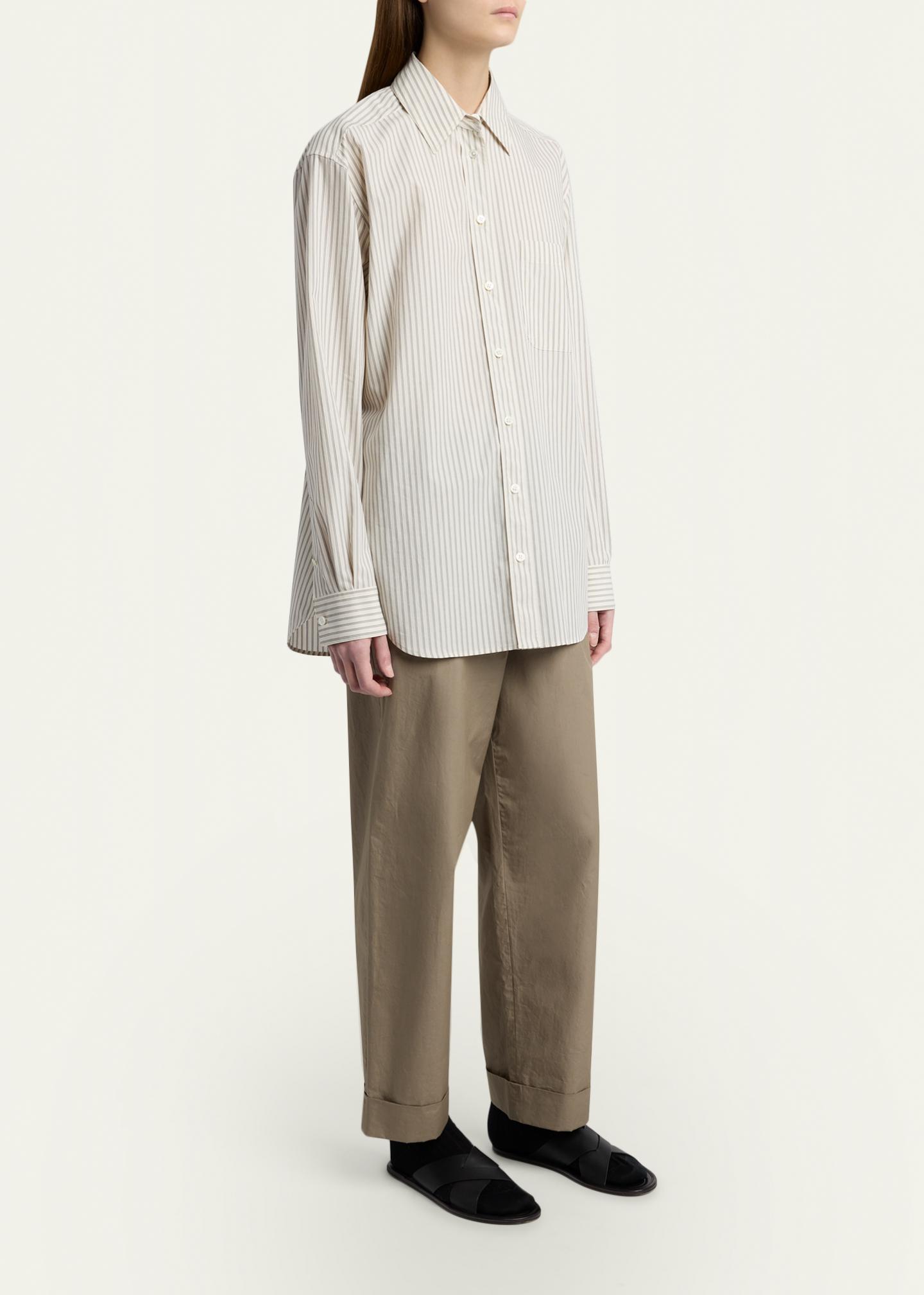 The Row Gavina Striped Cotton Shirt - Bergdorf Goodman