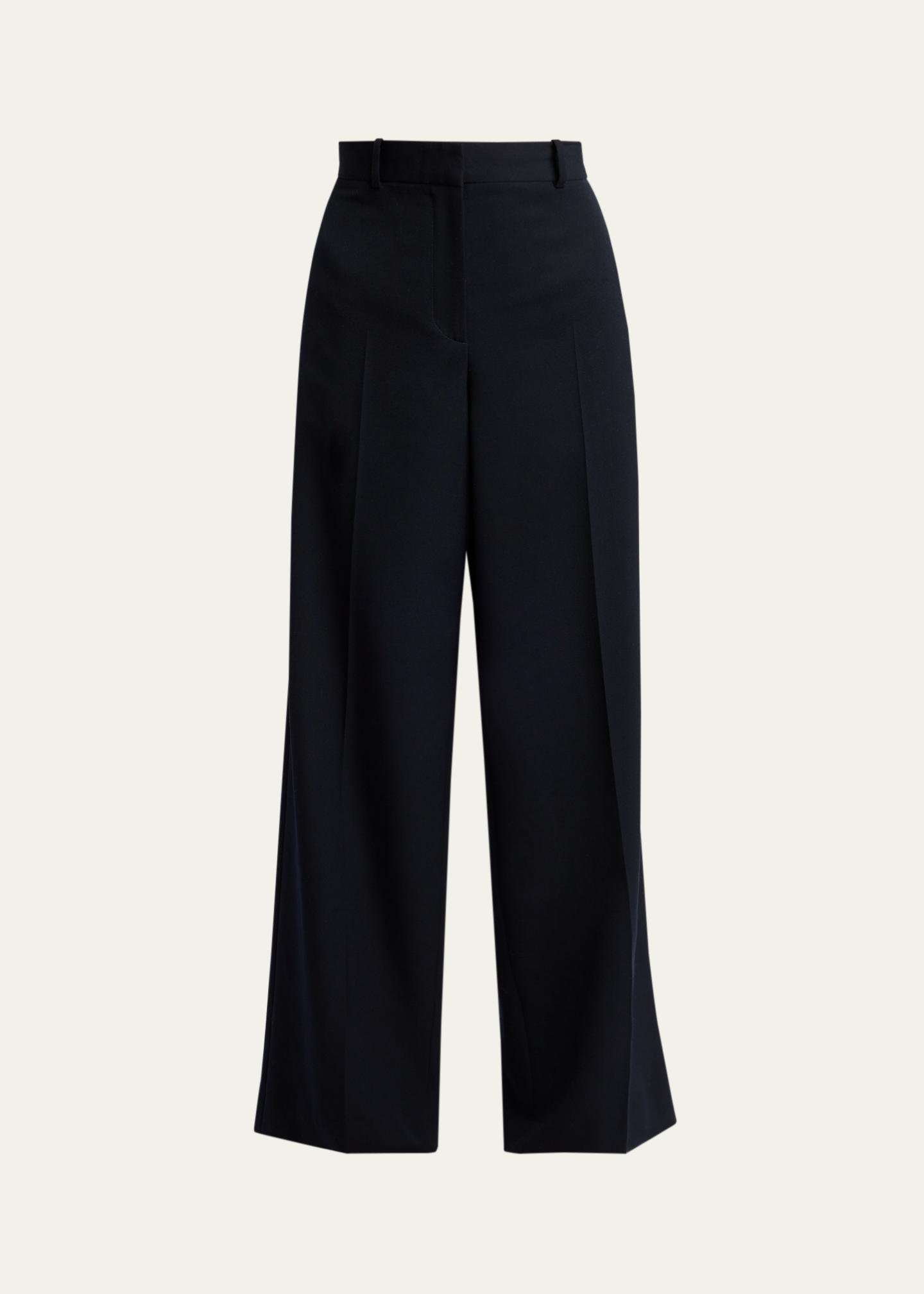 THE ROW Dender Straight-Leg Wool Gabardine Pants - Bergdorf Goodman