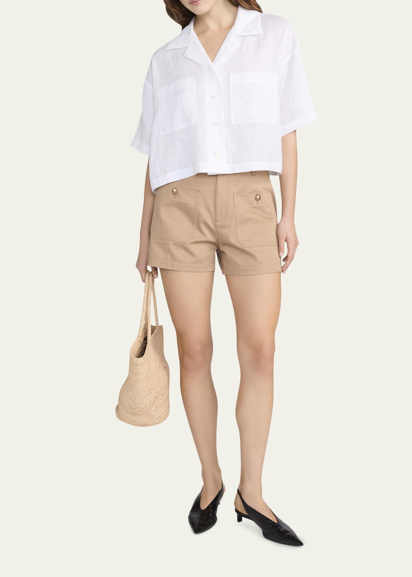 FRAME The Linen Pocket Top - Bergdorf Goodman