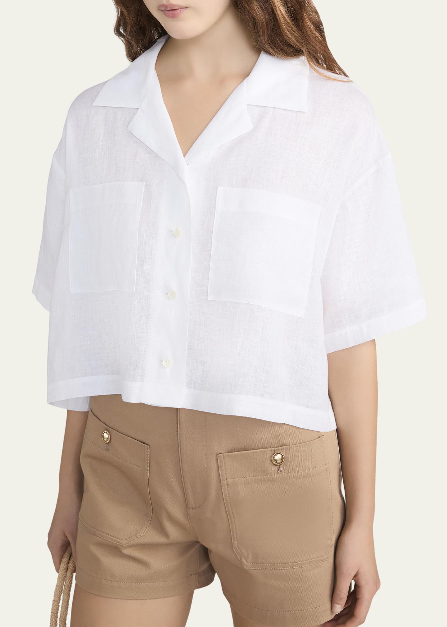 FRAME The Linen Pocket Top - Bergdorf Goodman