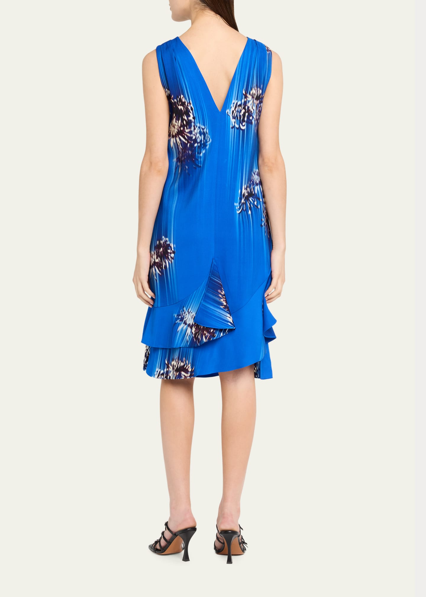 Rhetta Floral Tiered Ruffle Midi Dress in Multi