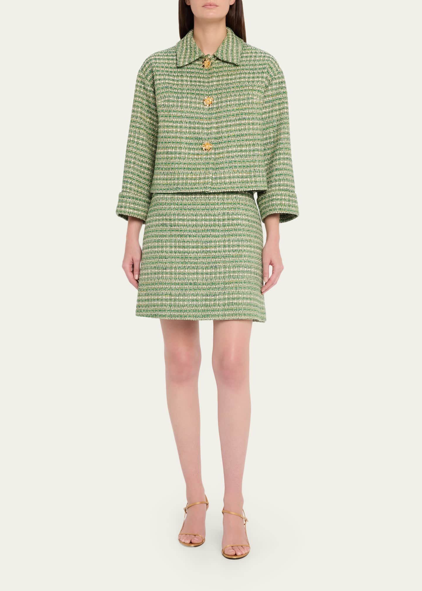 Carolina Herrera Tweed Mini Skirt - Bergdorf Goodman