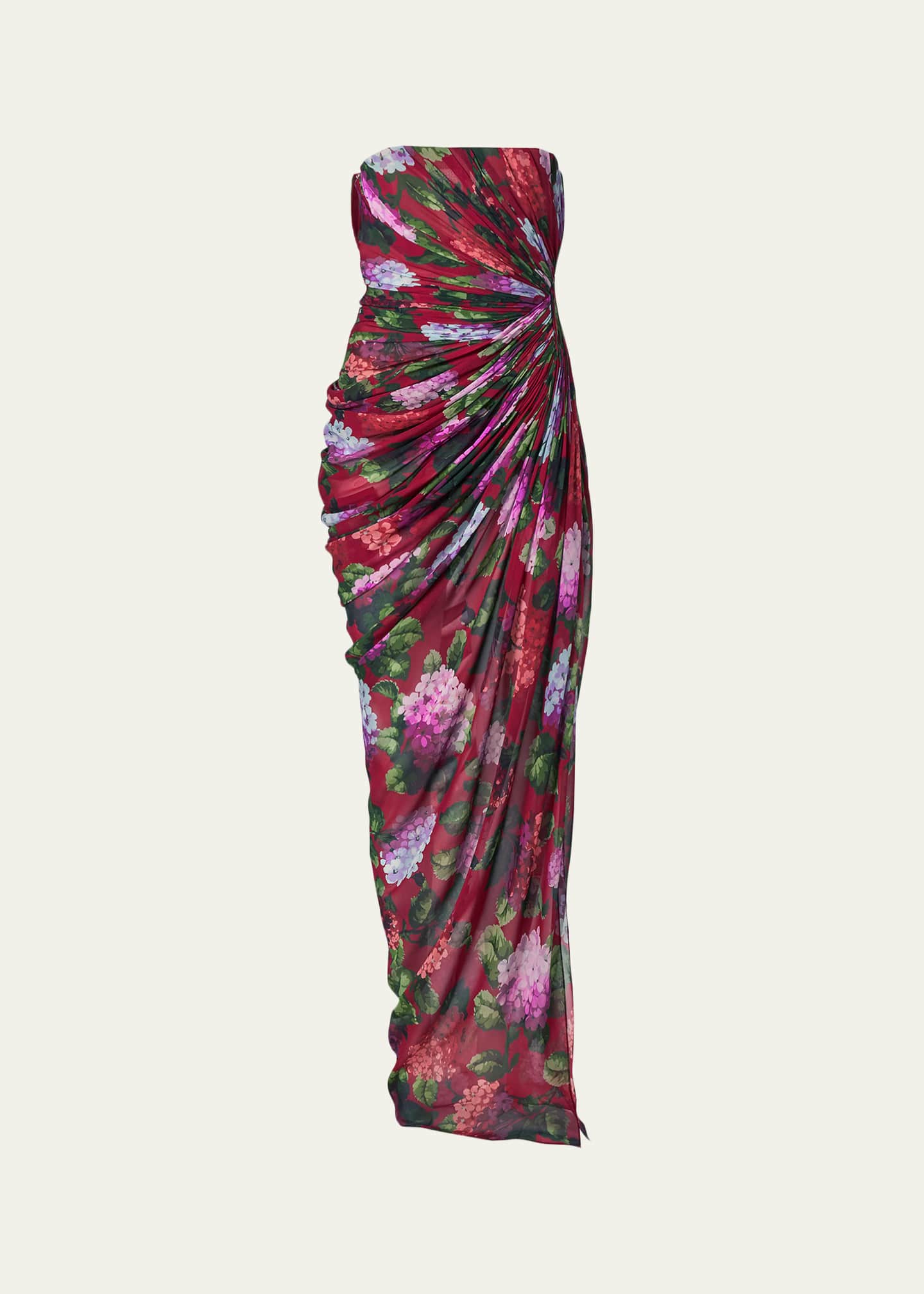 carolina herrera chiffon dress Carolina Herrera Ruffled Floral-Print Chiffon Gown