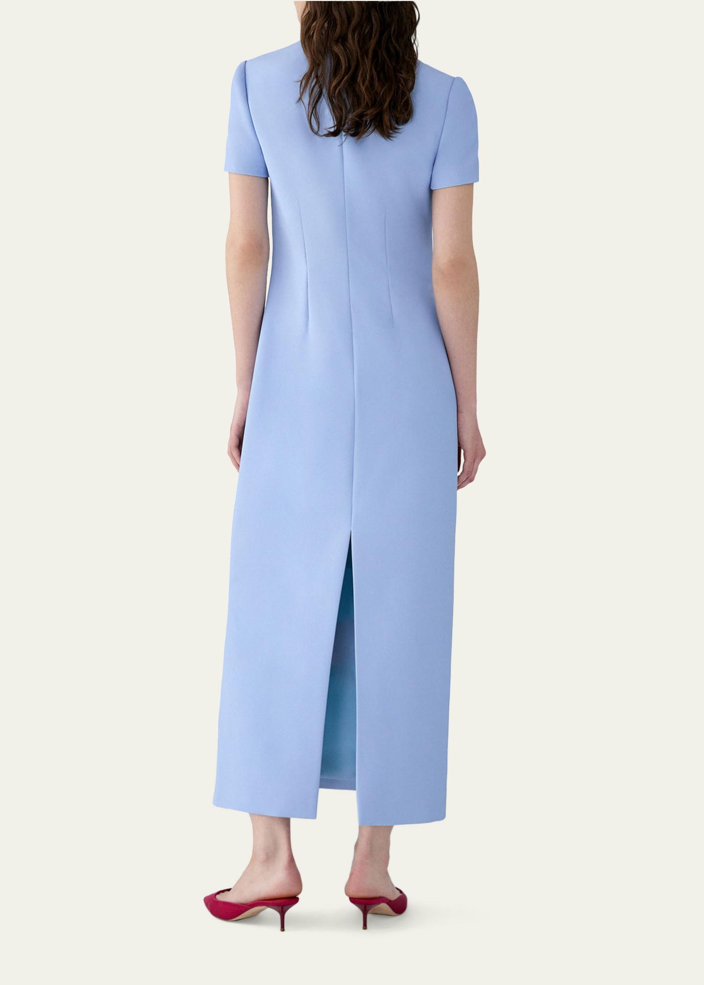 carolina herrera light blue dress Women's Bead-Embellished Floral Short-Sleeve - Cloudy Color:Midnight Pine Herringbone Travel Season Cocktail dress Share with a friend Unveil your bold style