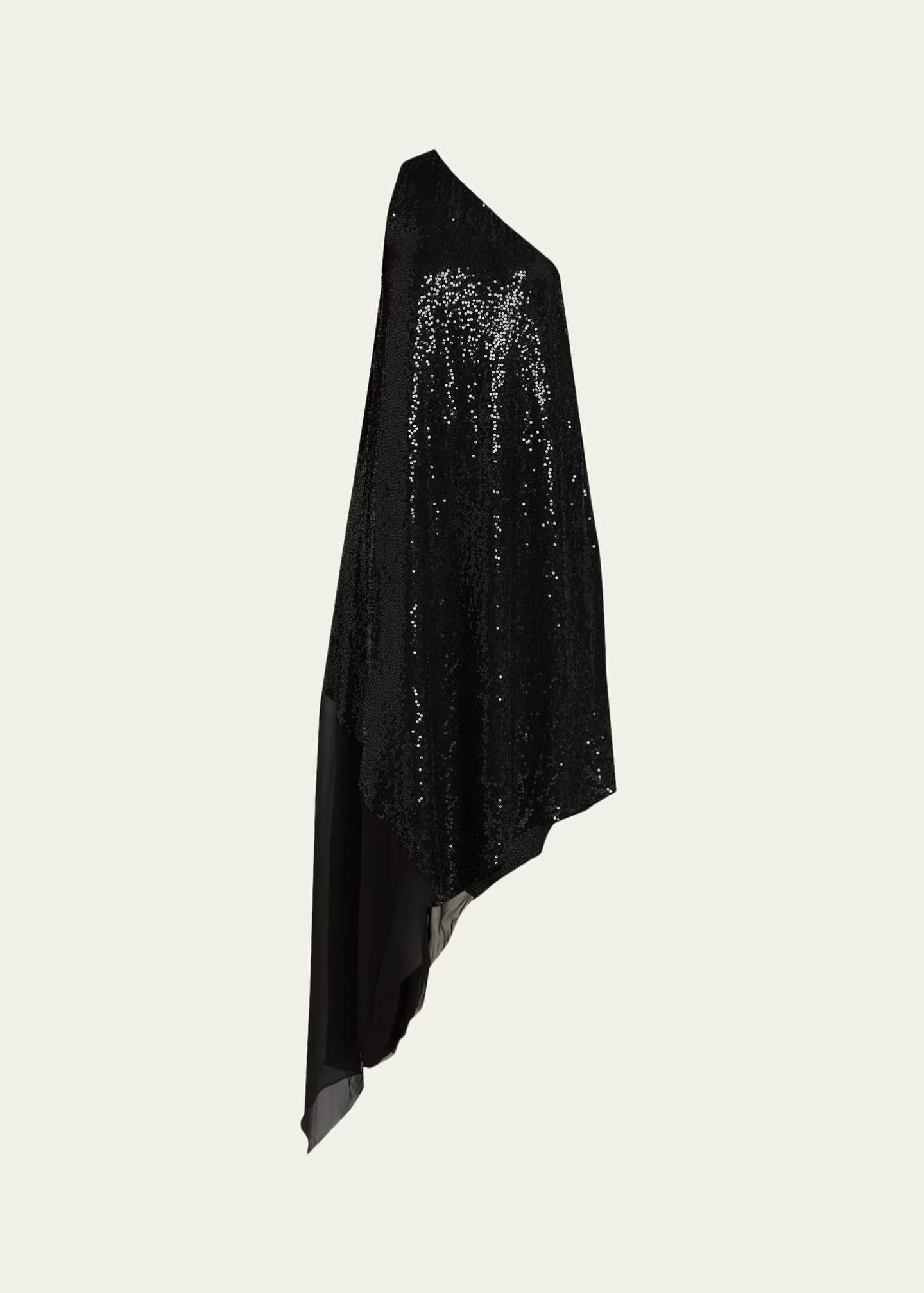 Michael Kors Collection Draped One-Shoulder Sequin Midi Dress - Bergdorf  Goodman