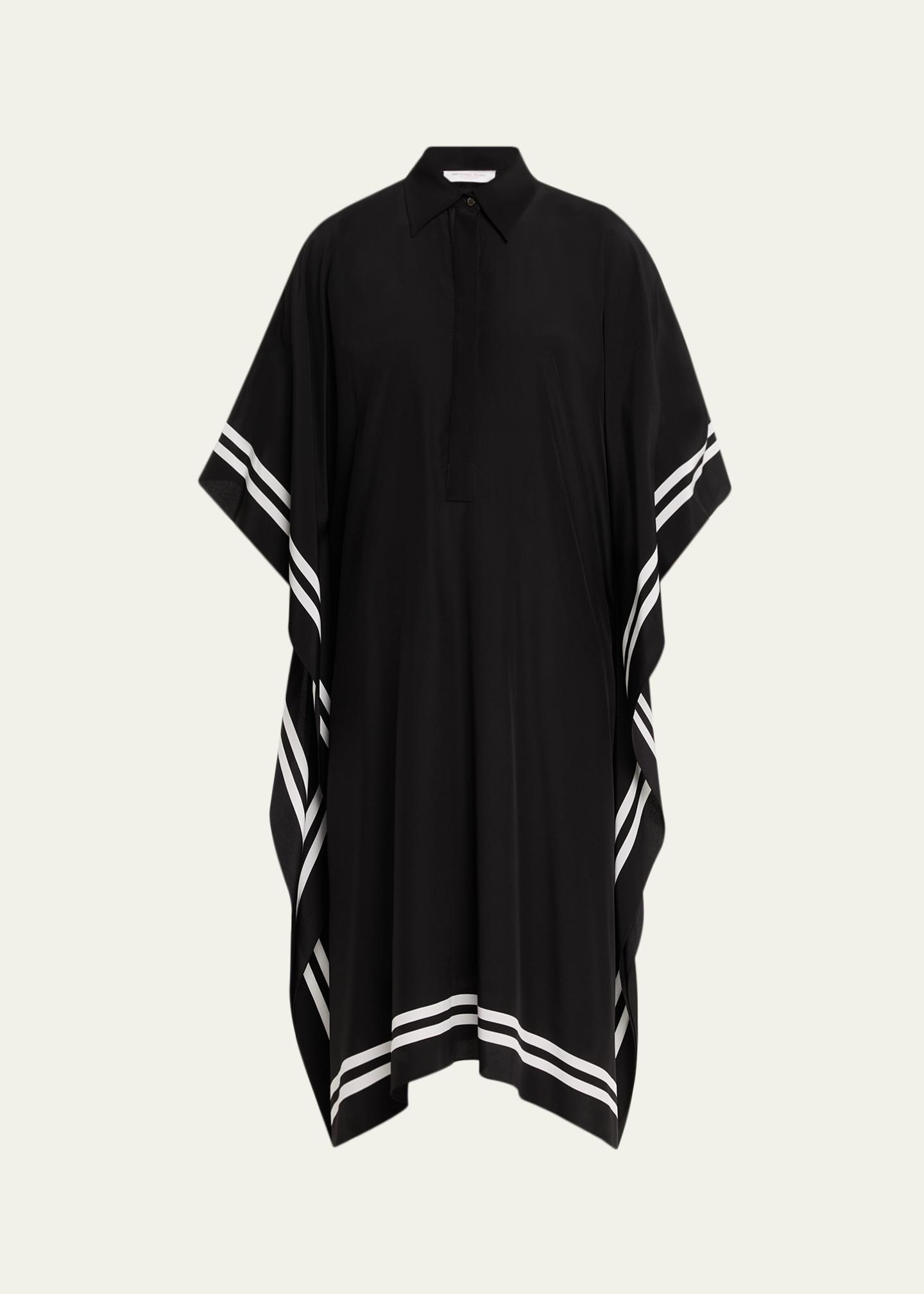 Michael Kors Collection Border-Print Silk Crepe De Chine Caftan