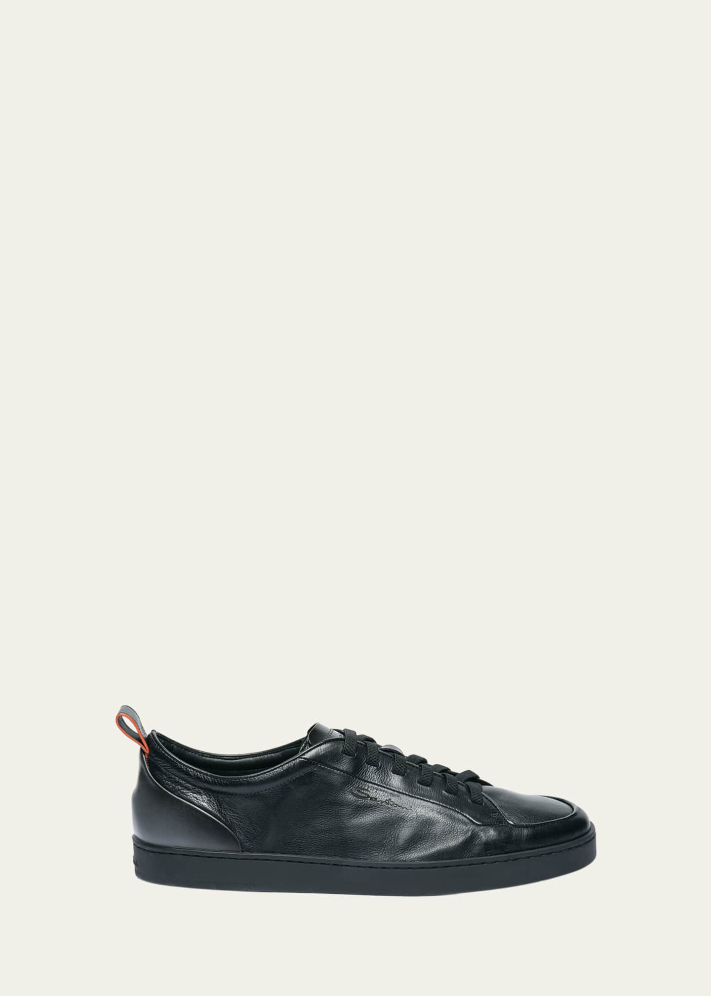 Santoni Men's Off Duty Burnished Calfskin Slip-On Sneakers