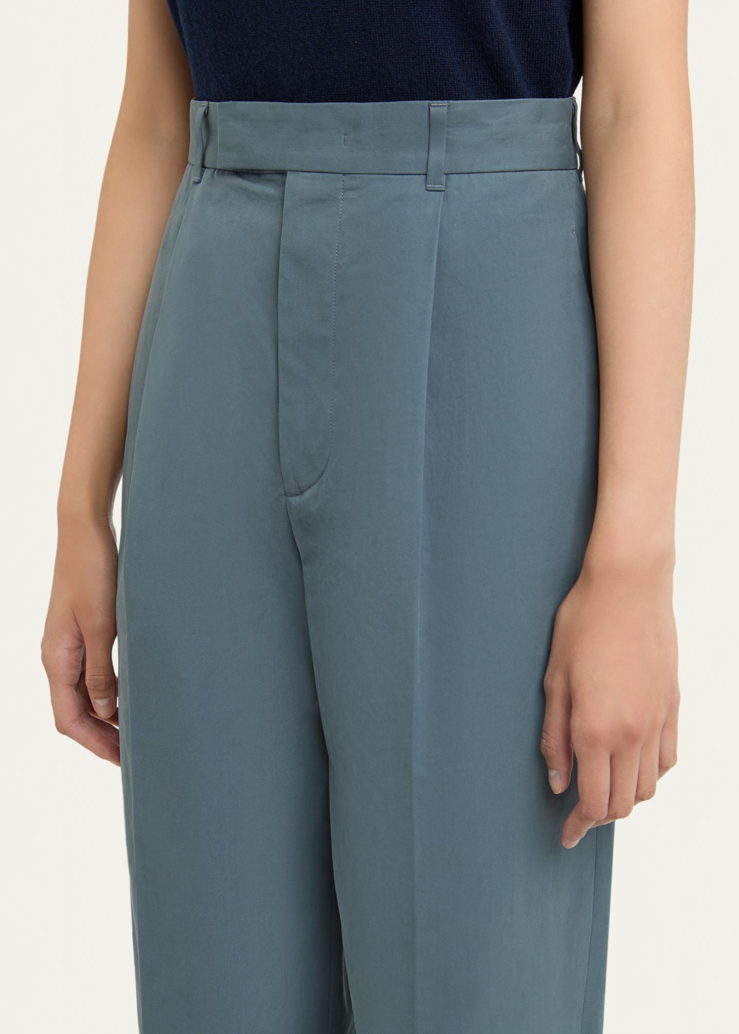 Jil Sander Pleated Cotton Straight-Leg Pants - Bergdorf Goodman