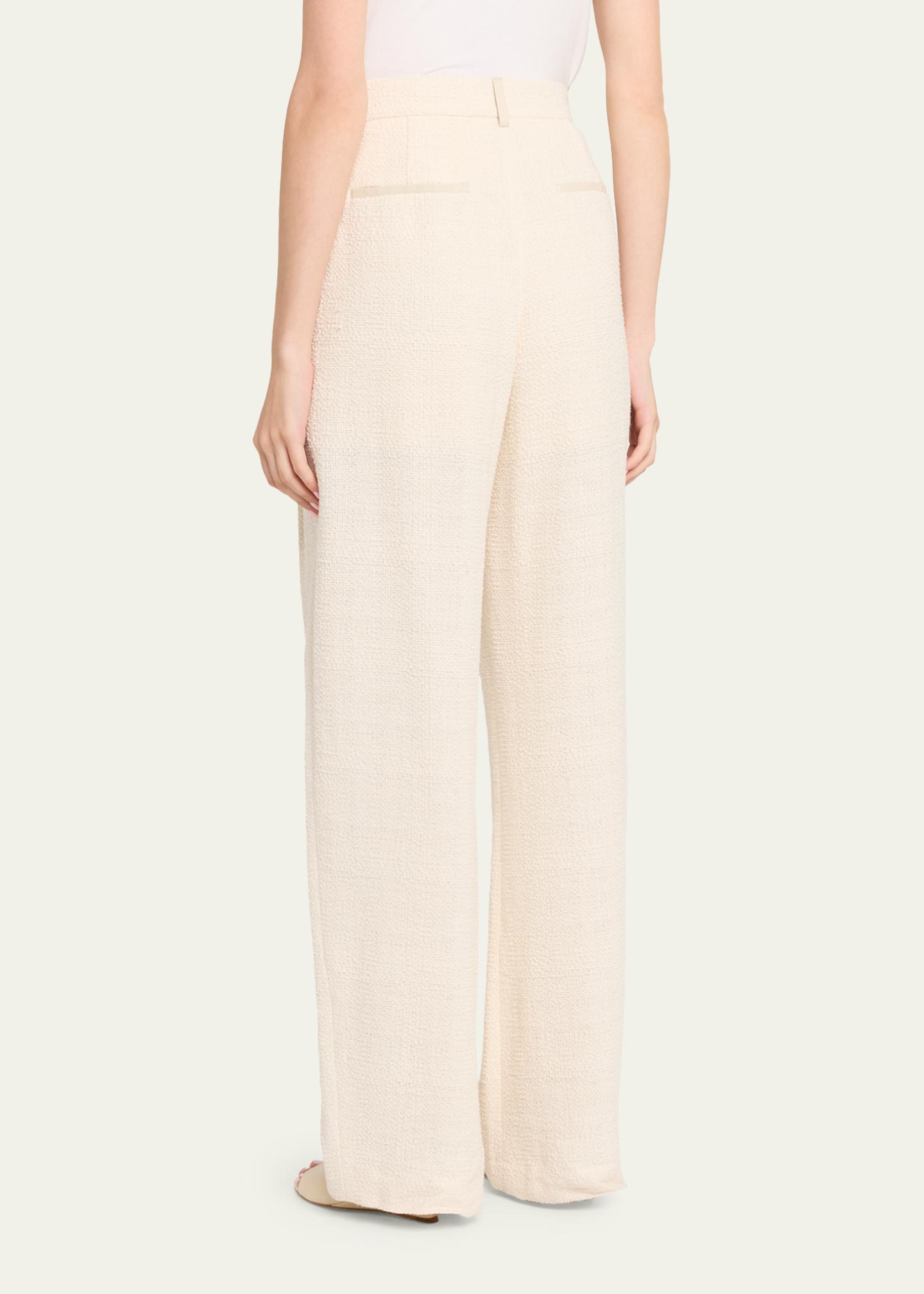 Nanushka Seka Cotton Linen Tweed Tapered Tailoring Pants