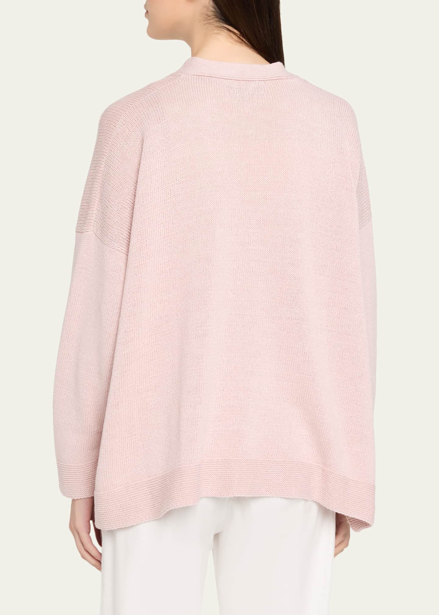 美品 2 eskandar エスカンダー 半袖 リネン カットソー 薄ピンク Eskandar Cotton Linen V-Neck Cardigan - Mid Length - Bergdorf Goodman