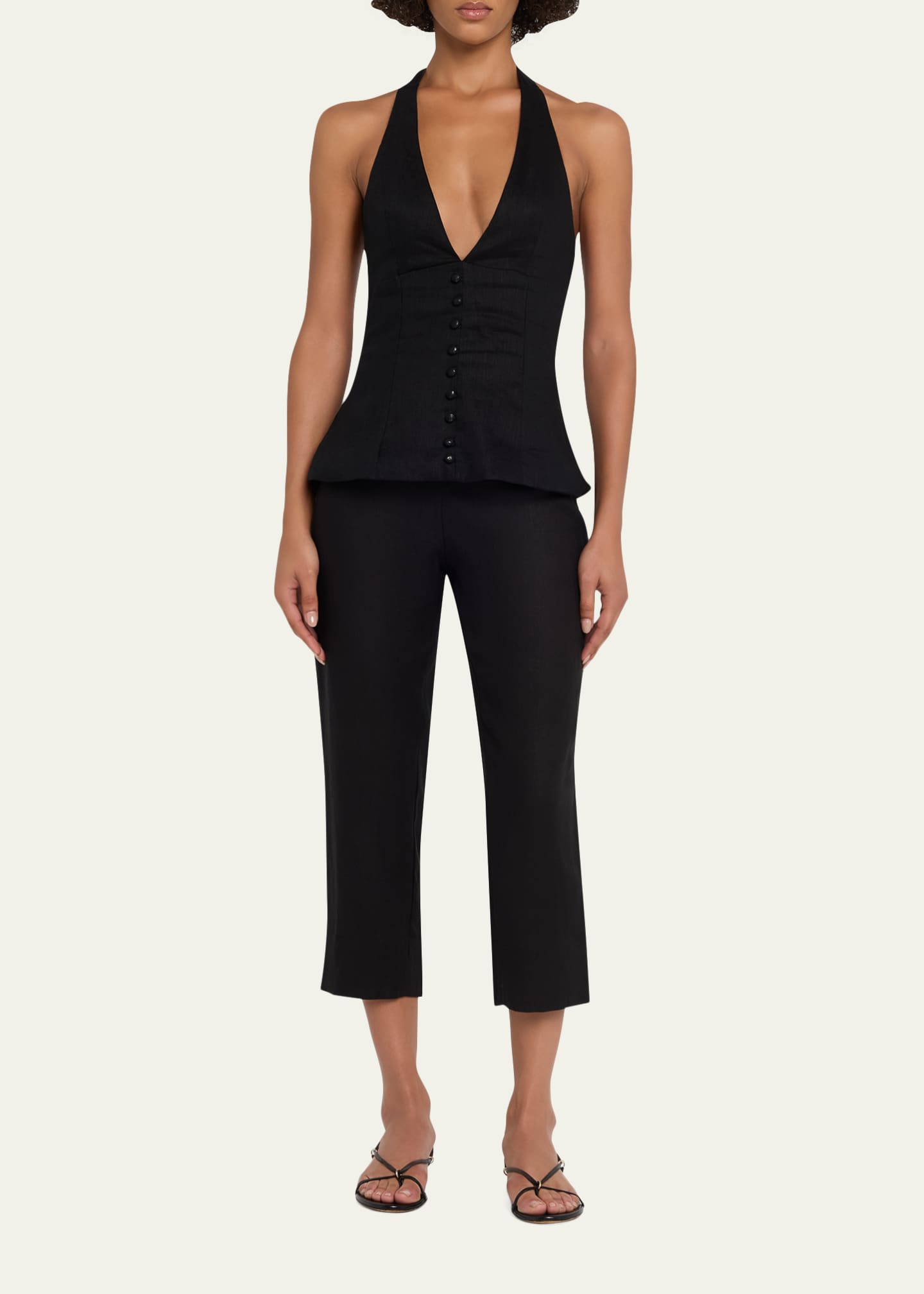 AEXAE Linen Capri Pants - Bergdorf Goodman
