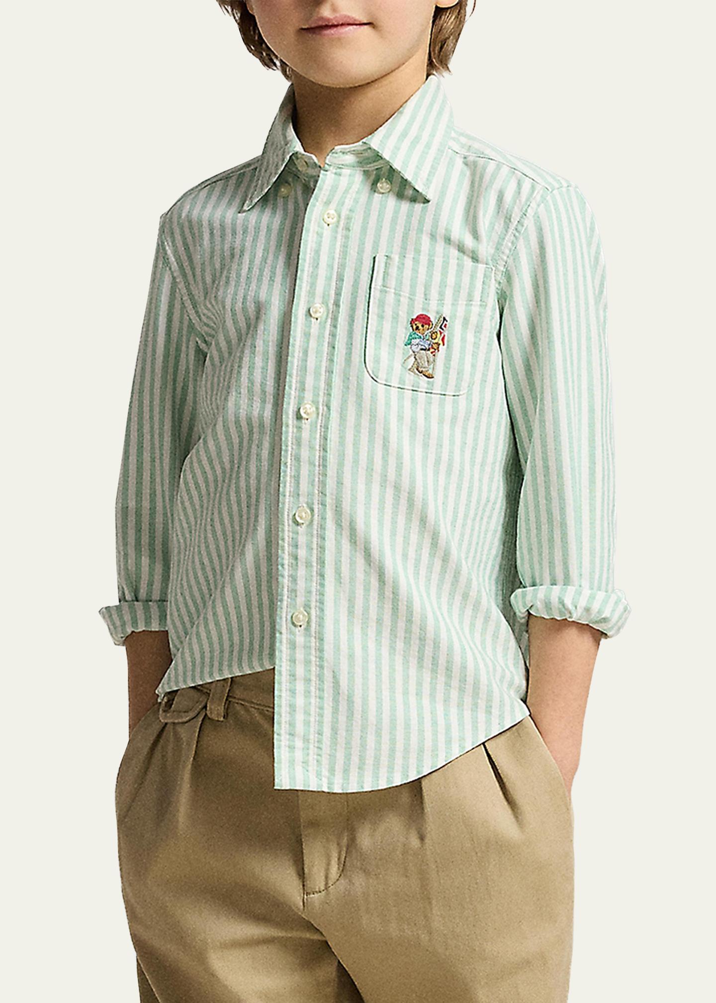 Polo Ralph Lauren Boy's Polo Bear Cotton Oxford Shirt, Size 2-7 ...