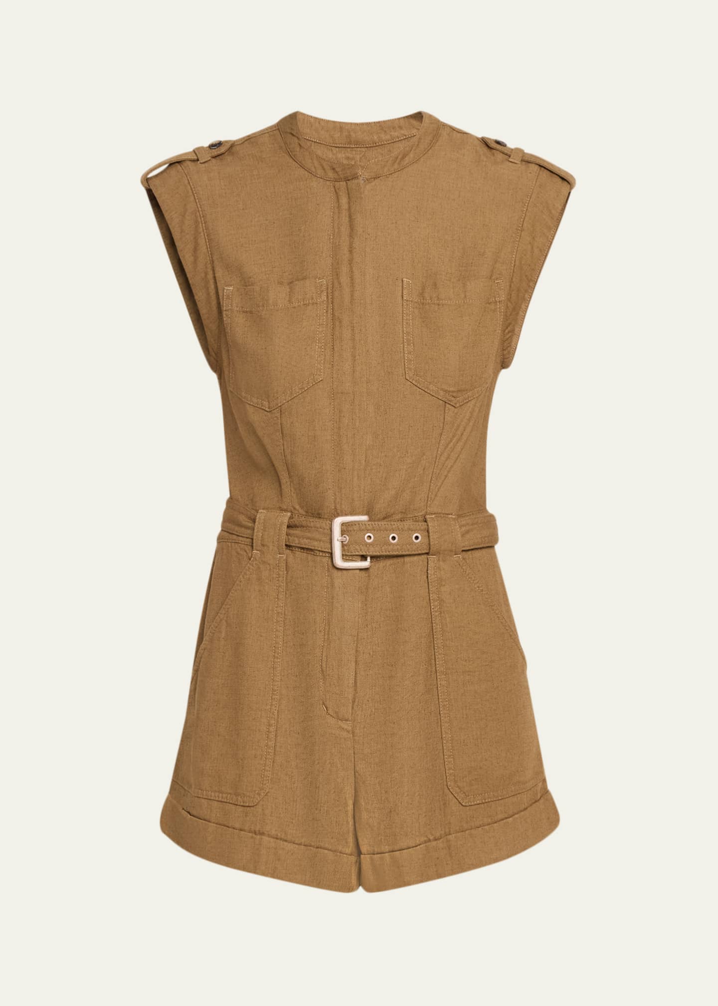 SIMKHAI Tinka Belted Romper - Bergdorf Goodman