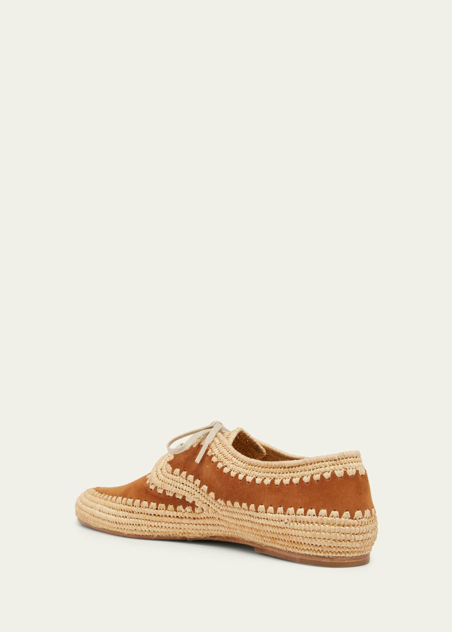 Gabriela Hearst x Clergerie Miguel Suede & Raffia Oxford Shoes