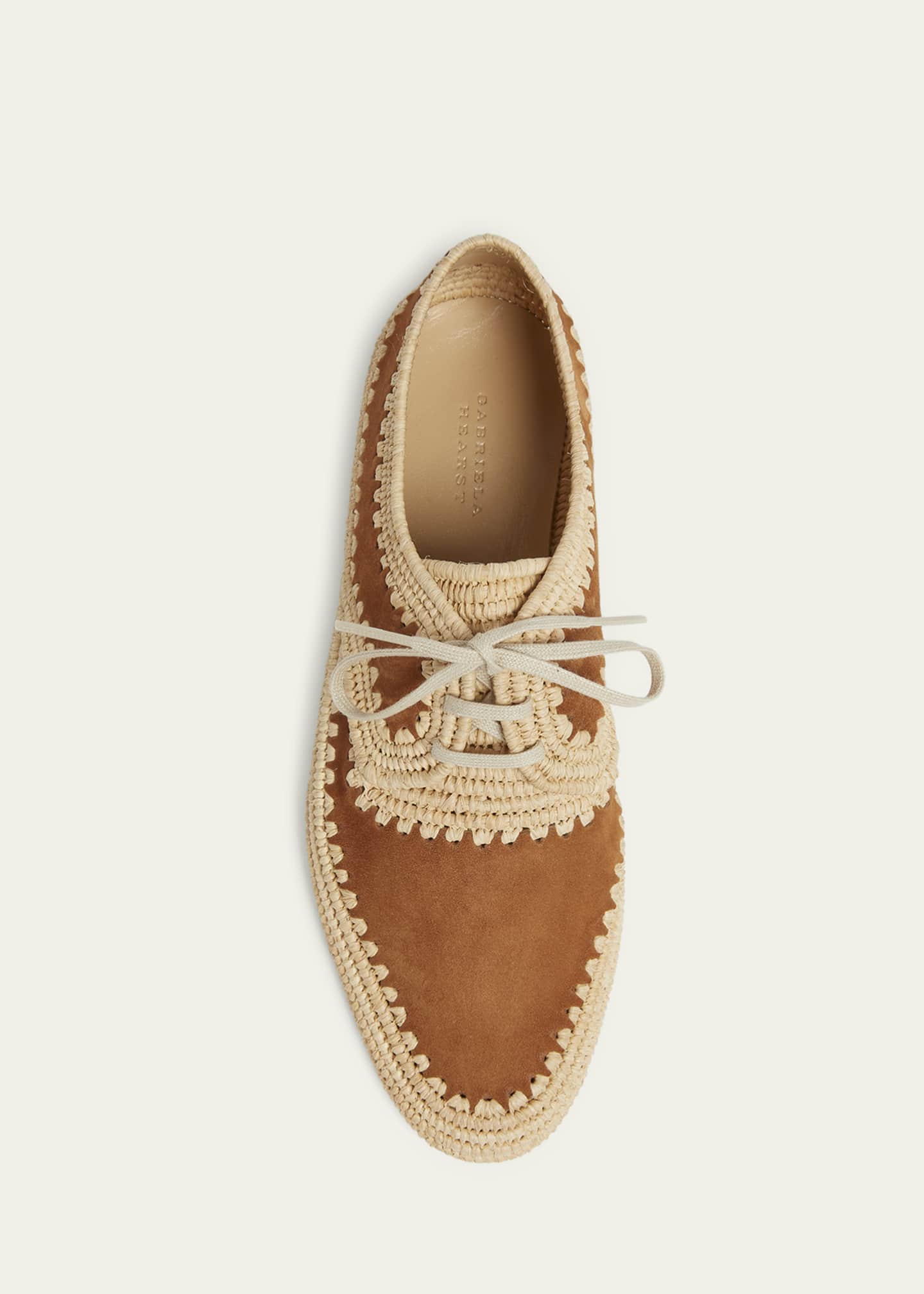 Gabriela Hearst x Clergerie Miguel Suede & Raffia Oxford Shoes