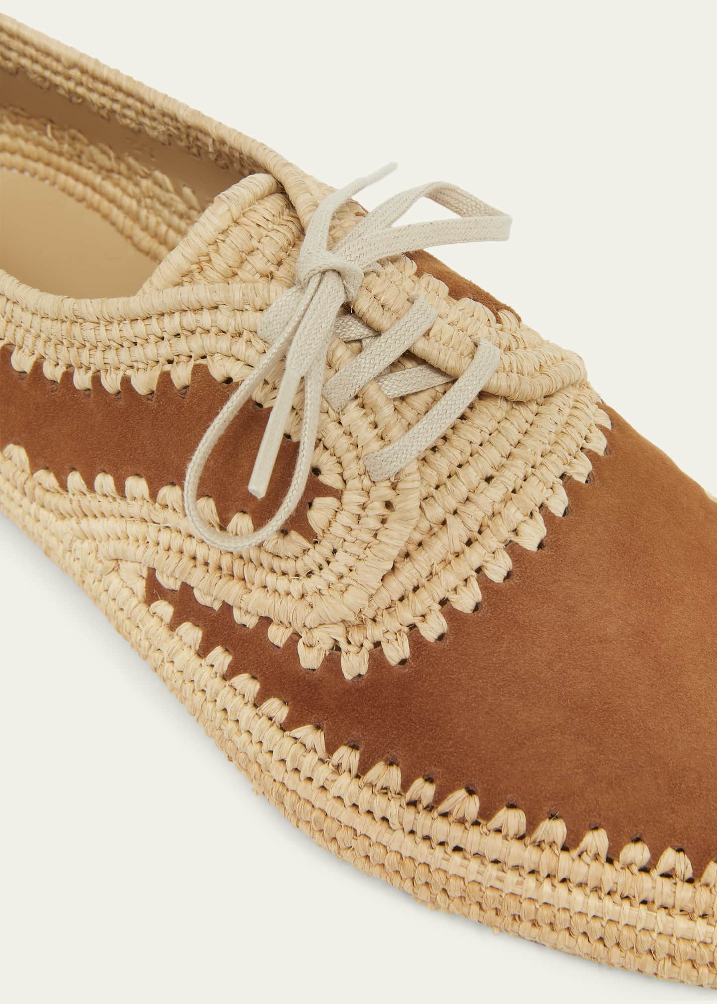 Gabriela Hearst x Clergerie Miguel Suede & Raffia Oxford Shoes