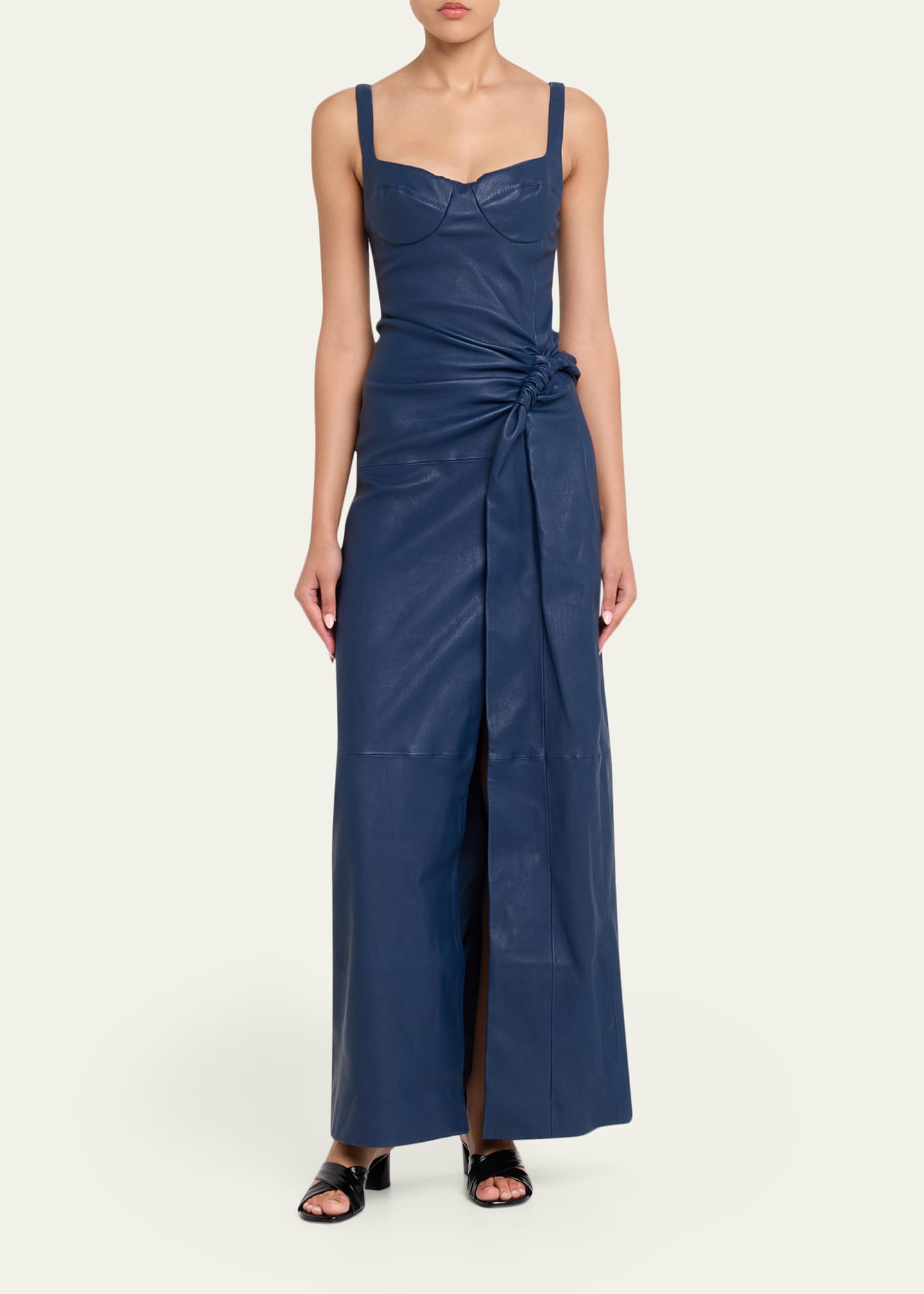 simkhai leather dress Carrington Leather Bustier Gown  SIMKHAI