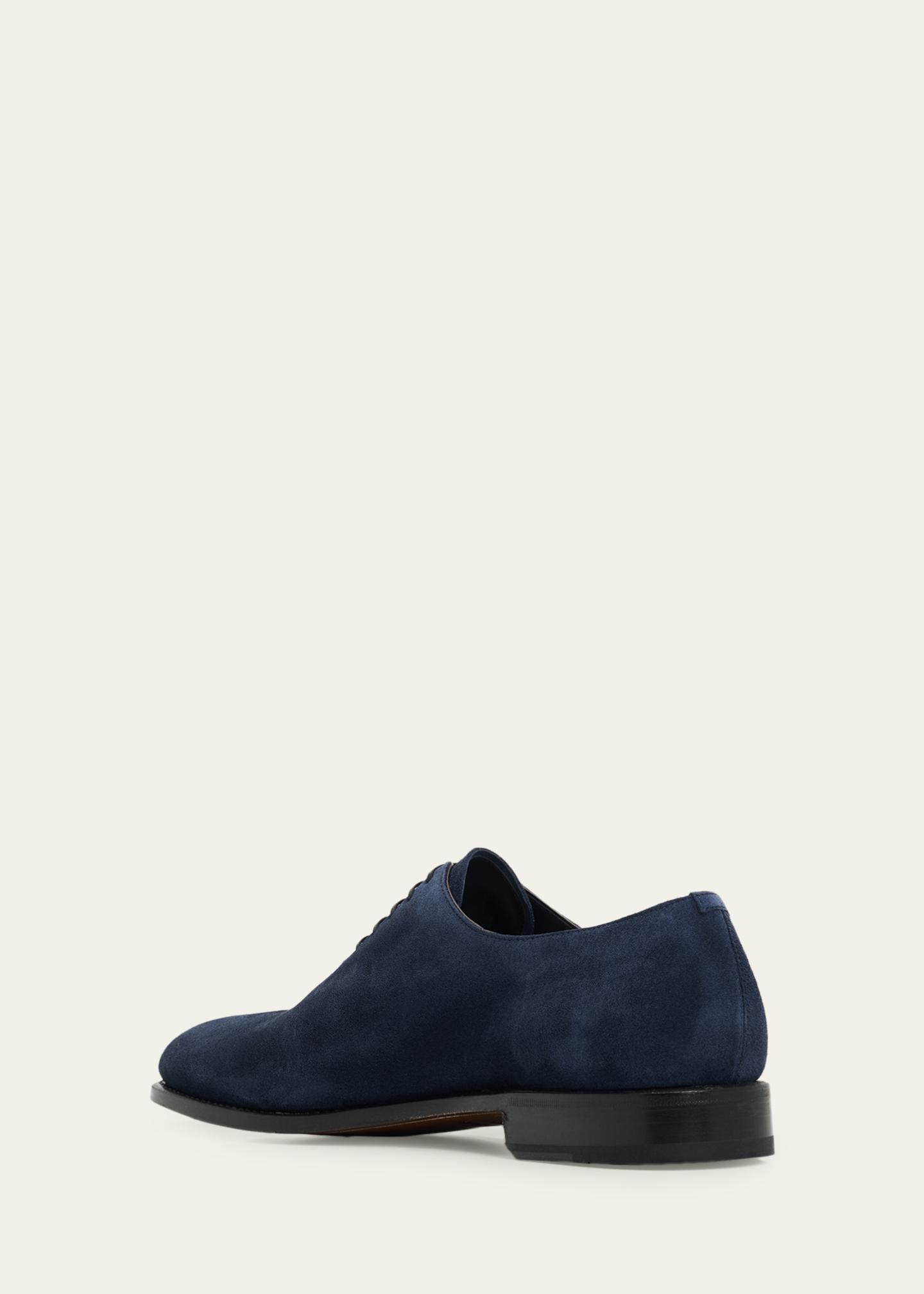 FERRAGAMO Men's Angiolo Tramezza Suede Oxfords - Bergdorf Goodman