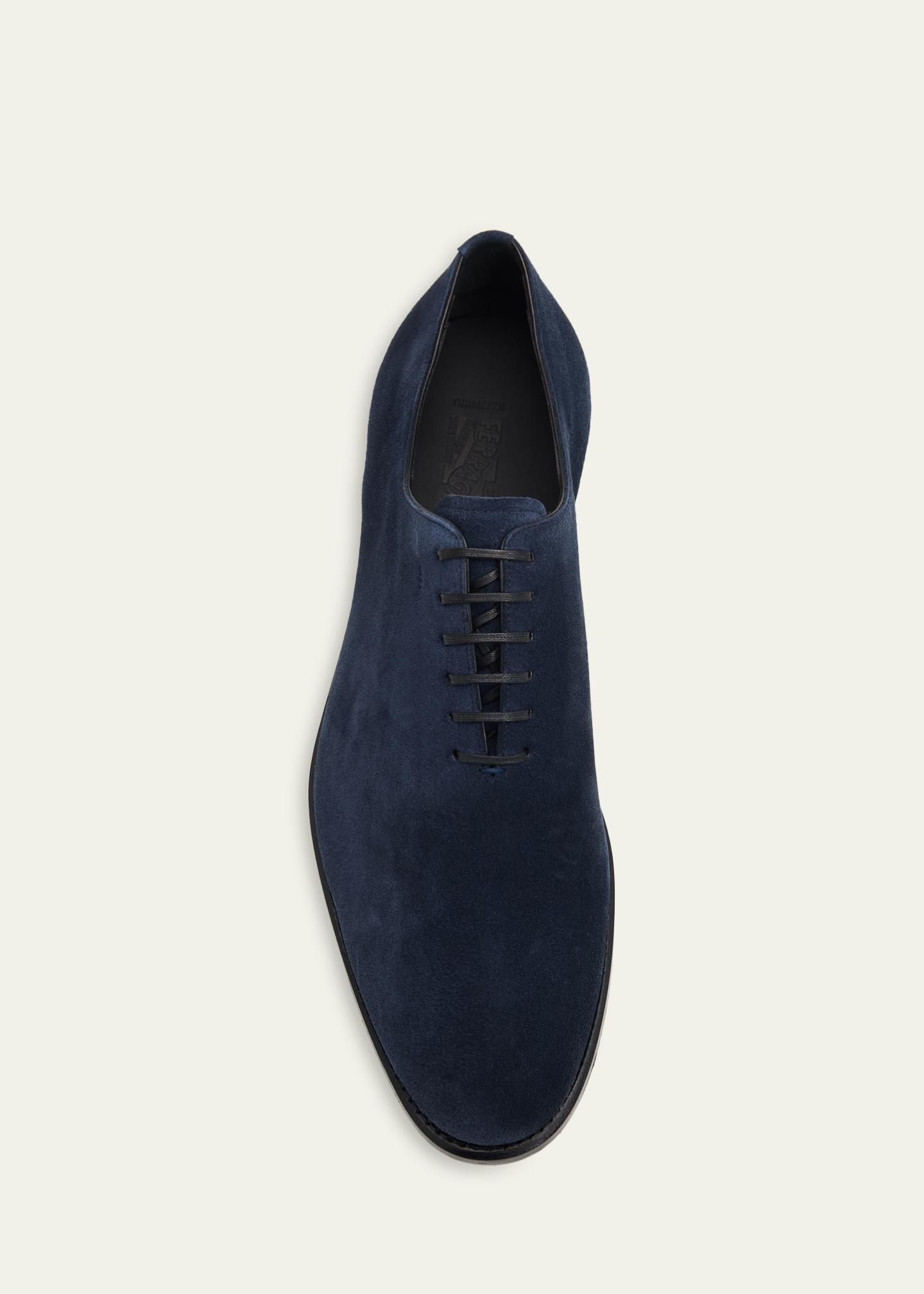 FERRAGAMO Men's Angiolo Tramezza Suede Oxfords - Bergdorf Goodman