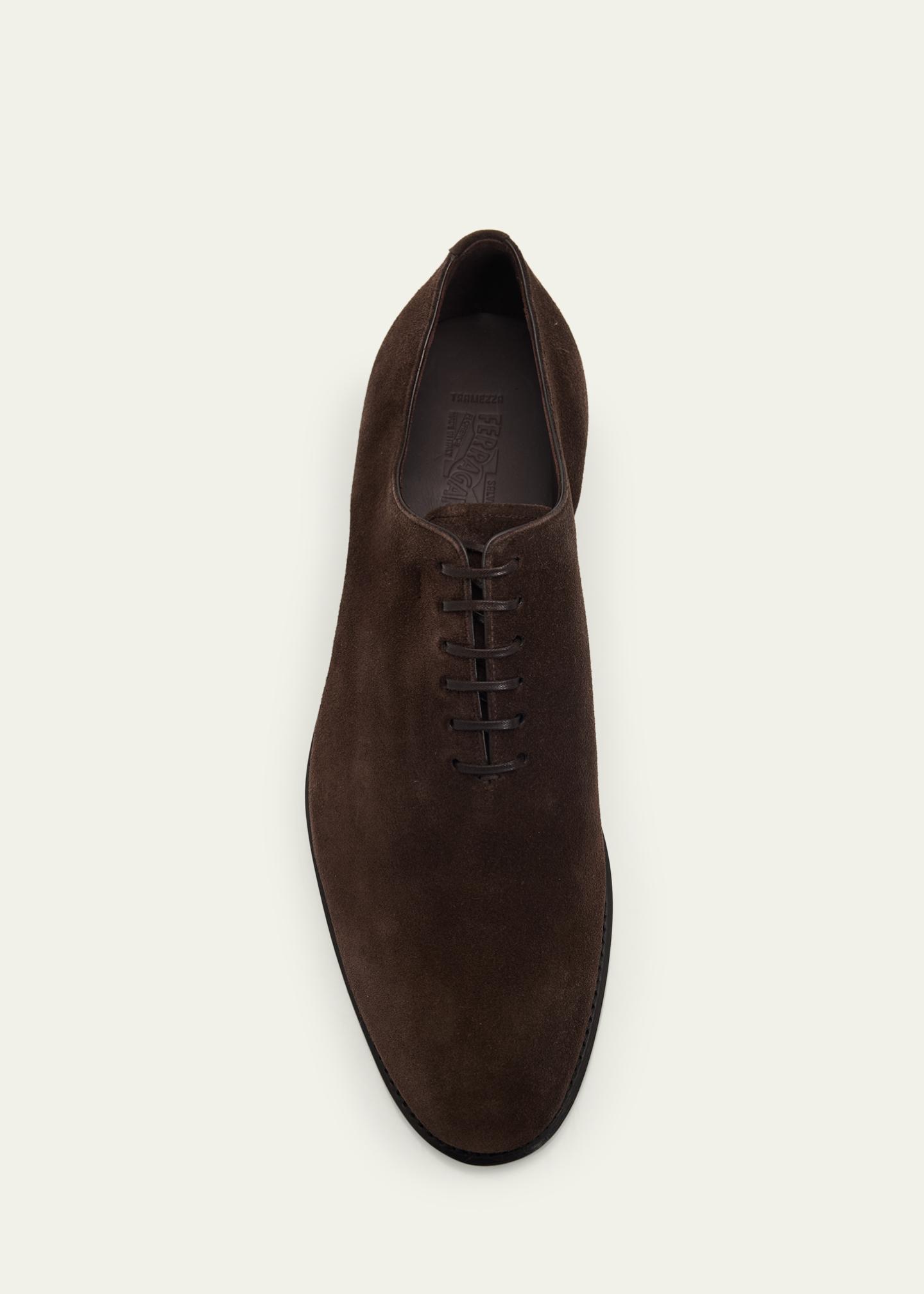 FERRAGAMO Men's Angiolo Tramezza Suede Oxfords - Bergdorf Goodman