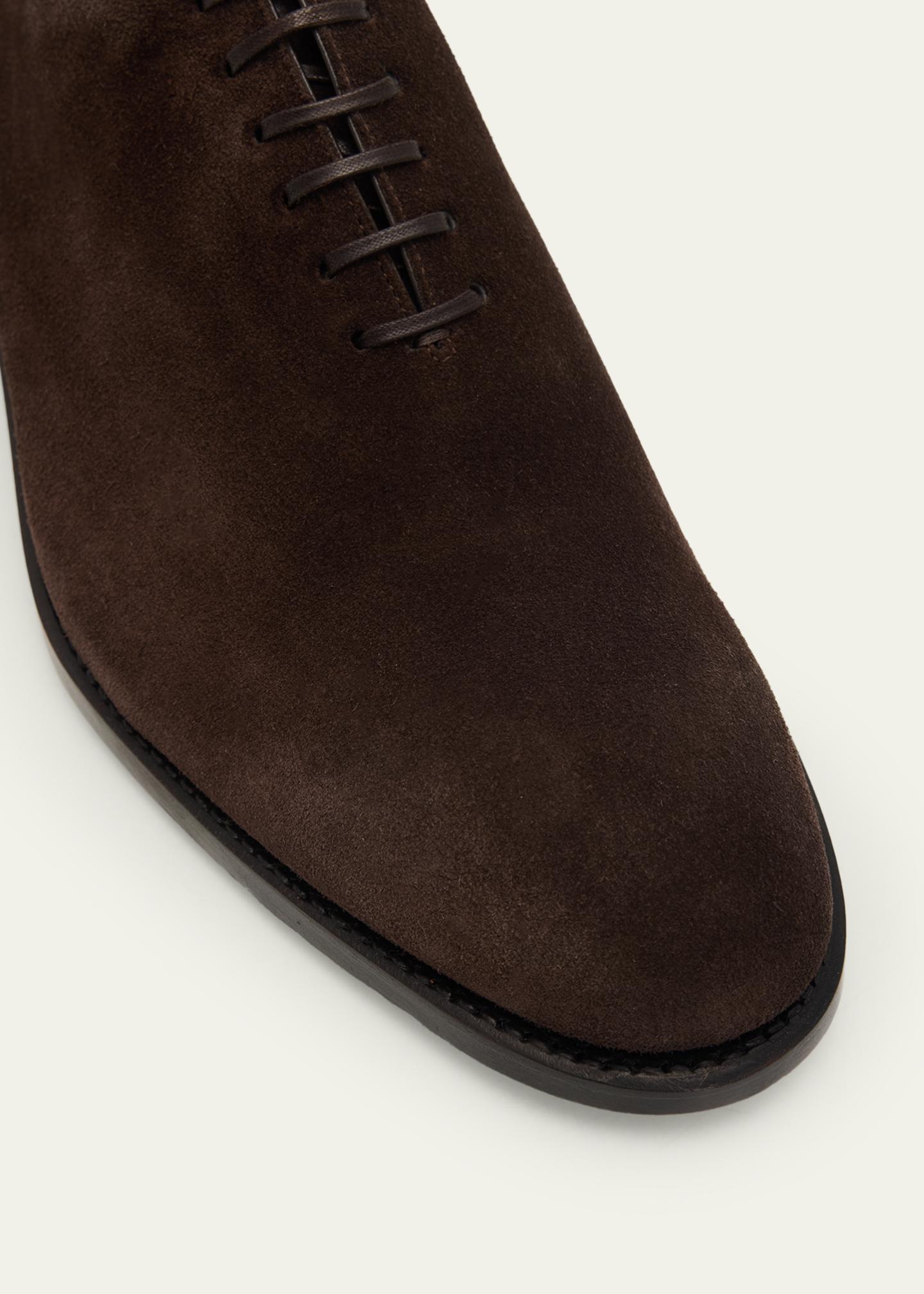 FERRAGAMO Men's Angiolo Tramezza Suede Oxfords - Bergdorf Goodman